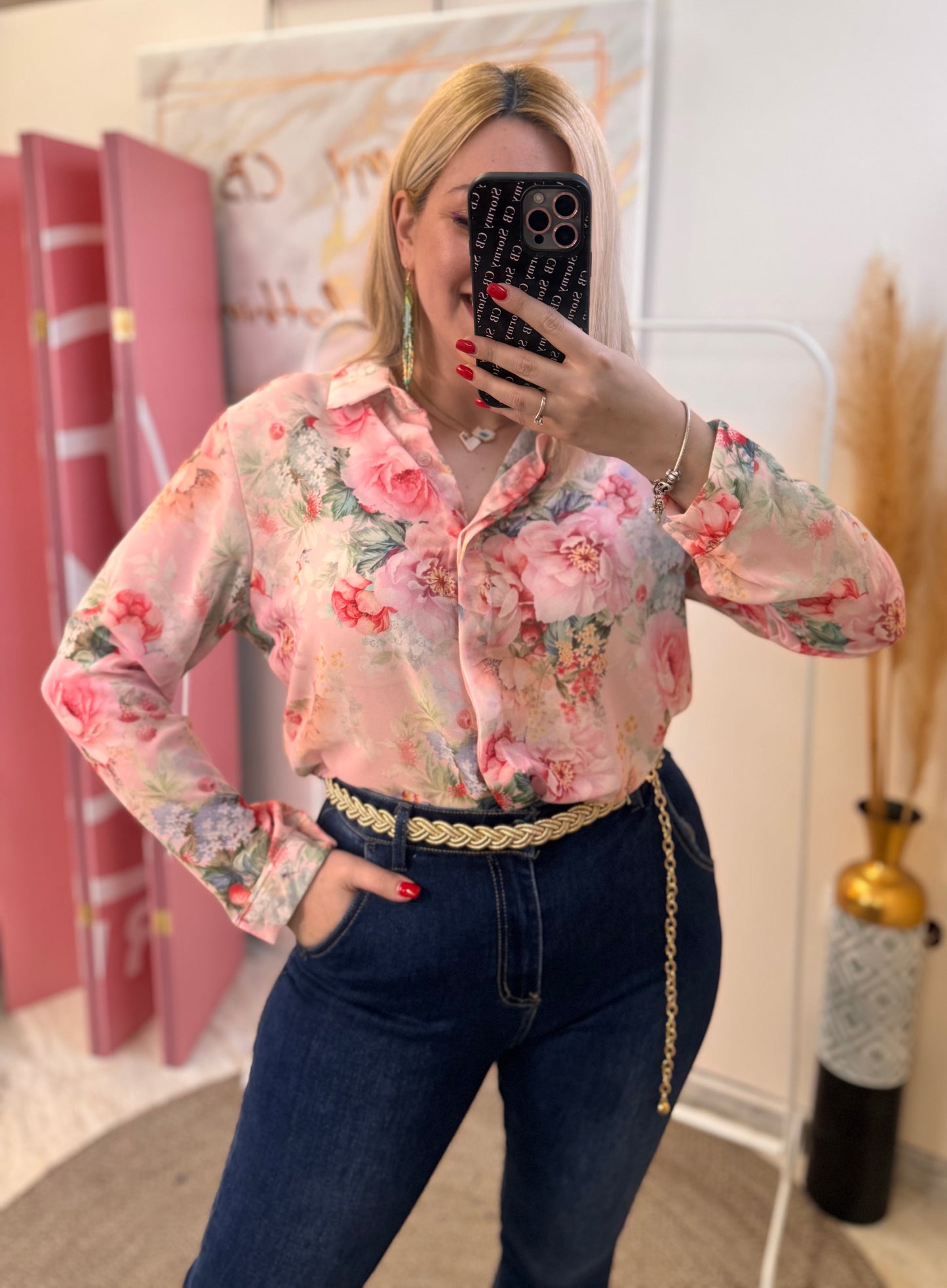 Pink Flower Shirt