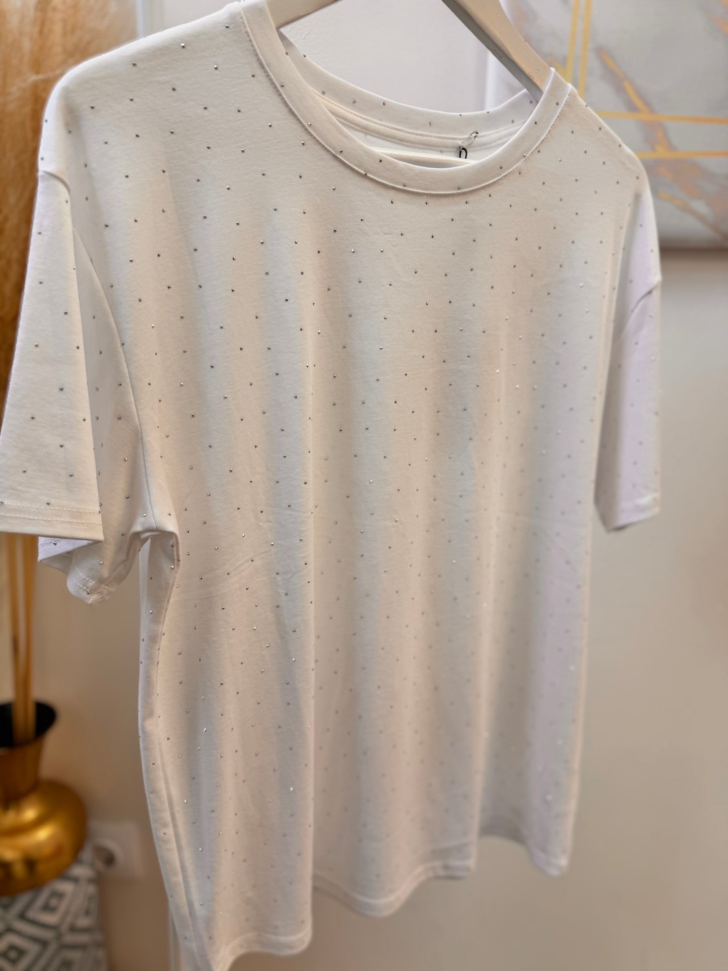 White Allover Strass T-shirt