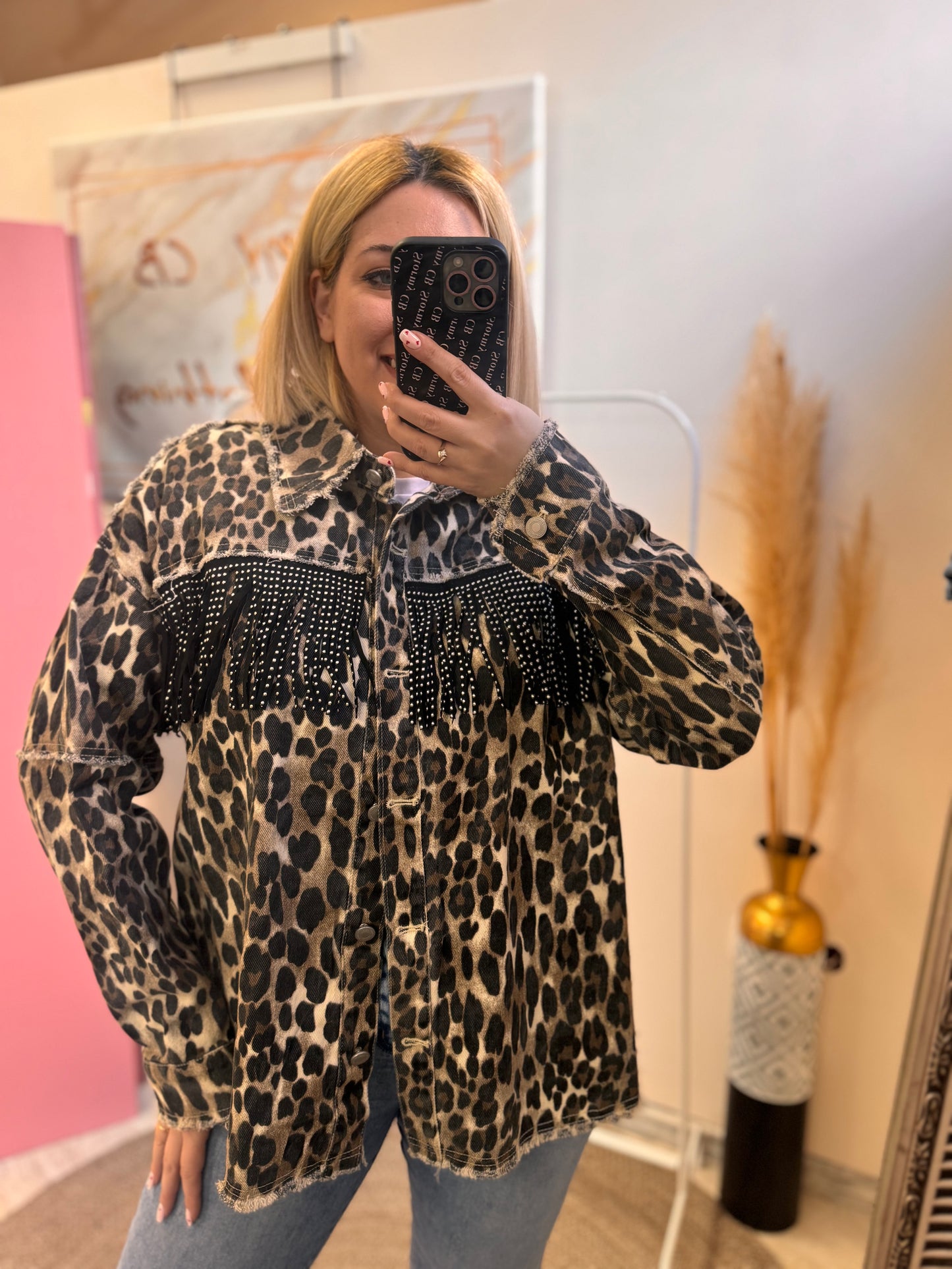 Leopard Jean Jacket