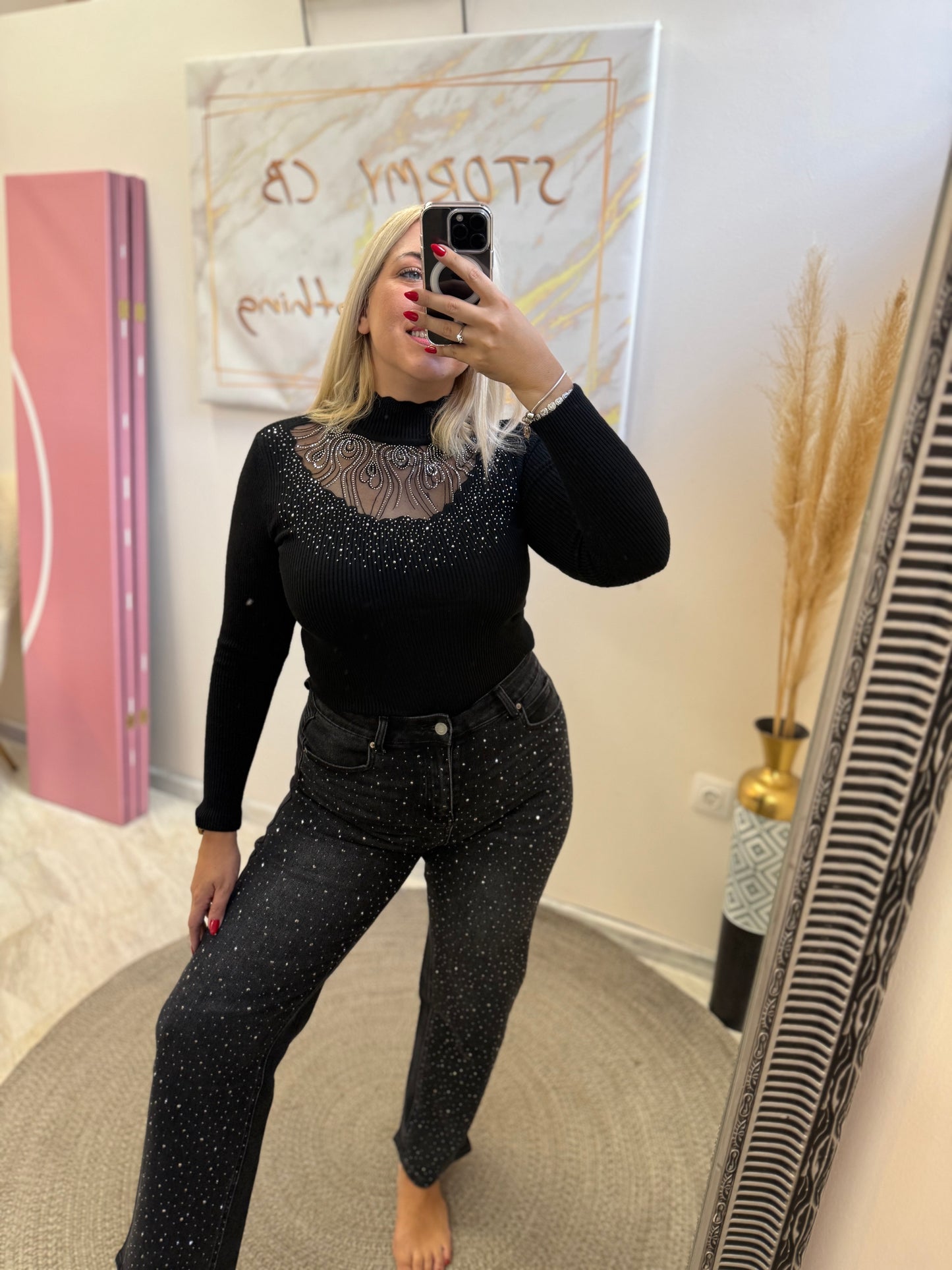 Mina Strass Black