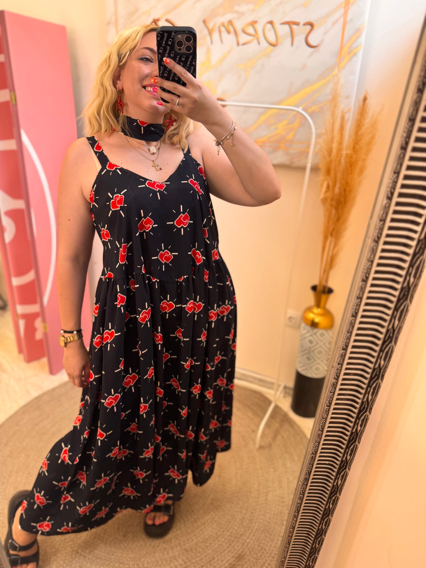 Pixel Heart MIDI Dress