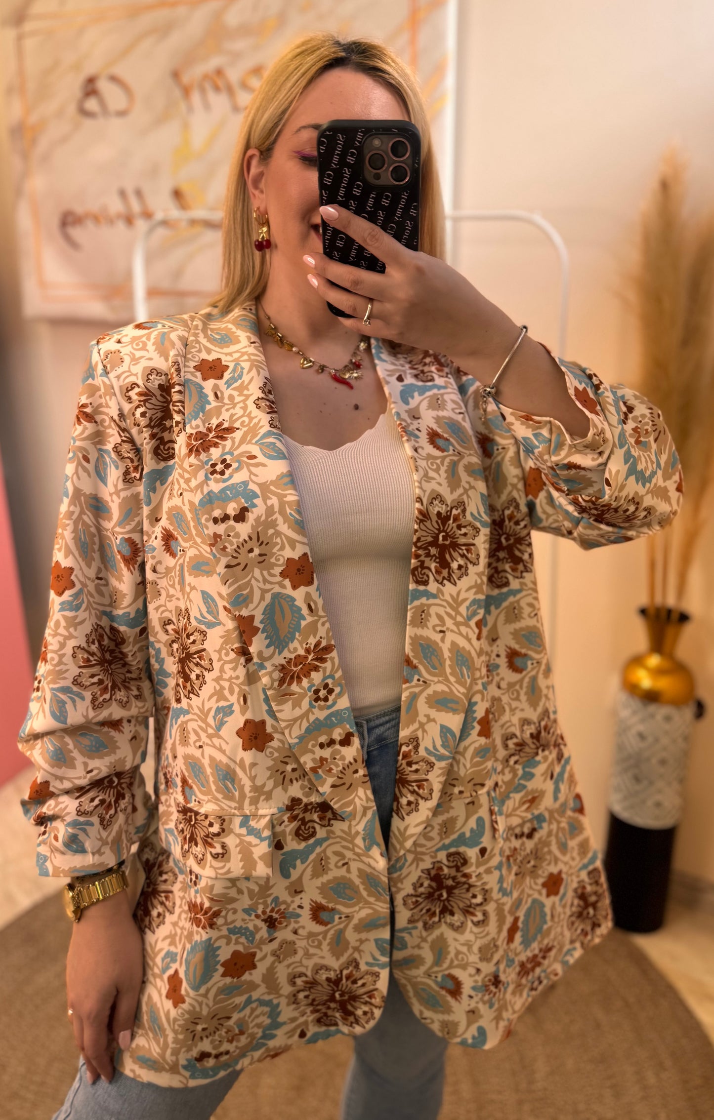 PLUS SIZE FLORAL ΣΑΚΑΚΙ