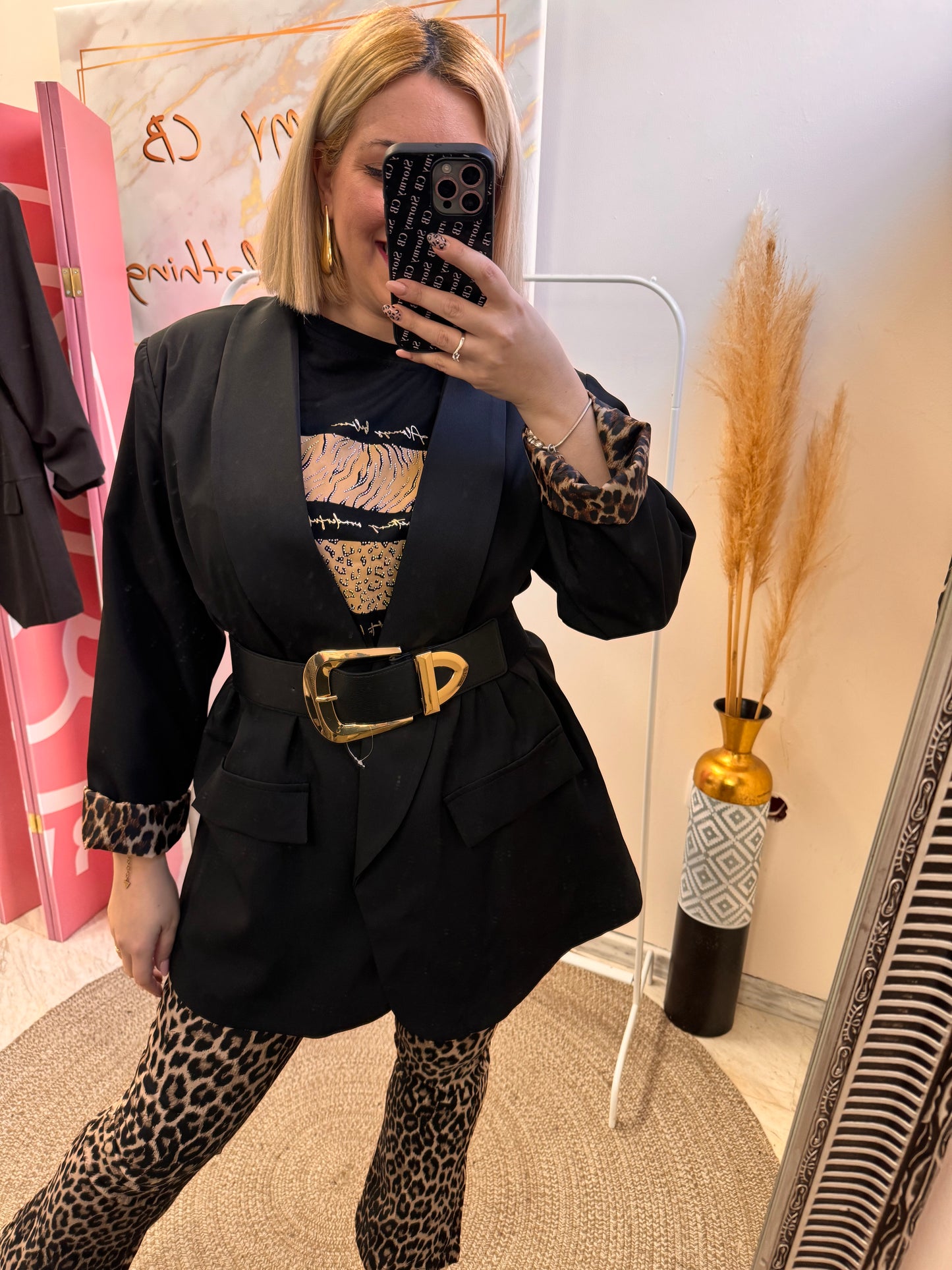Plus Size Σακάκι Leopard