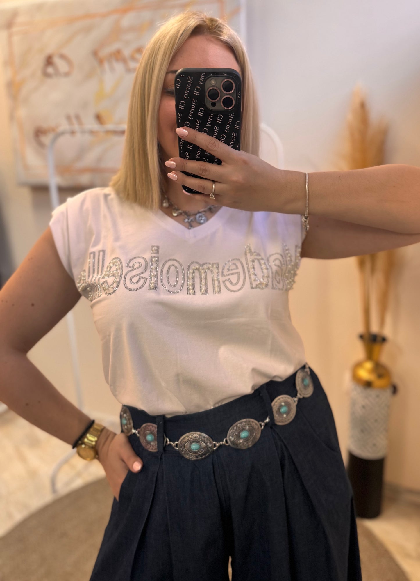 V Strass T-shirt