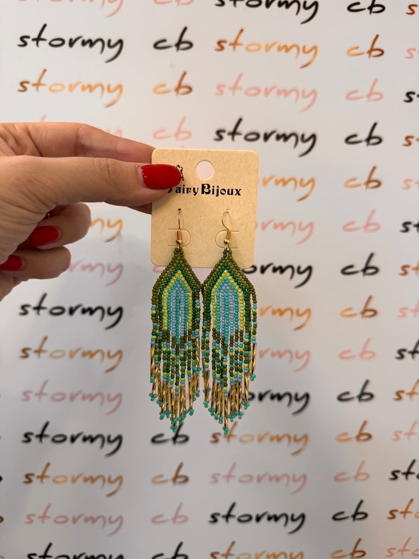 Boho Earrings Green