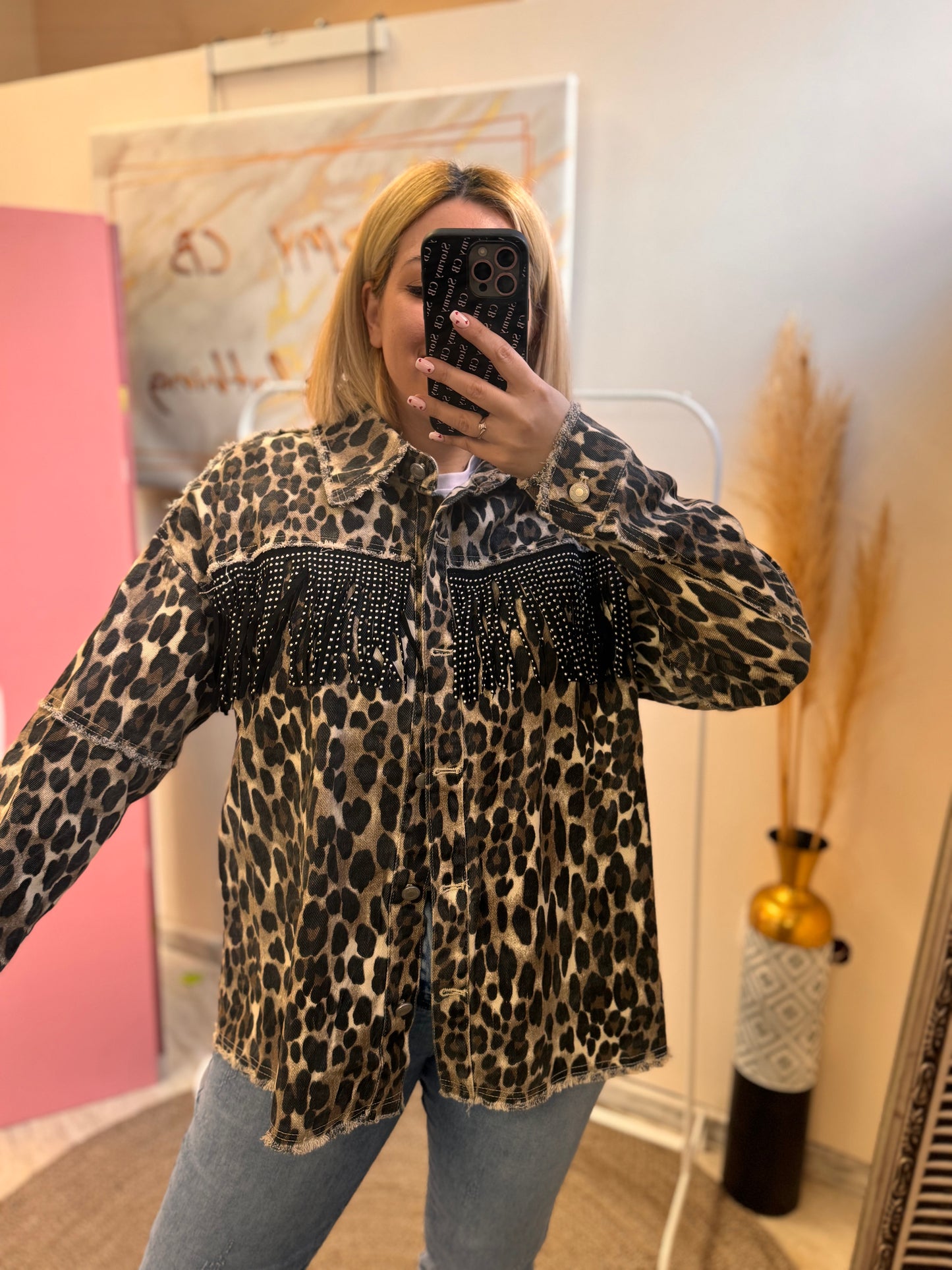 Leopard Jean Jacket