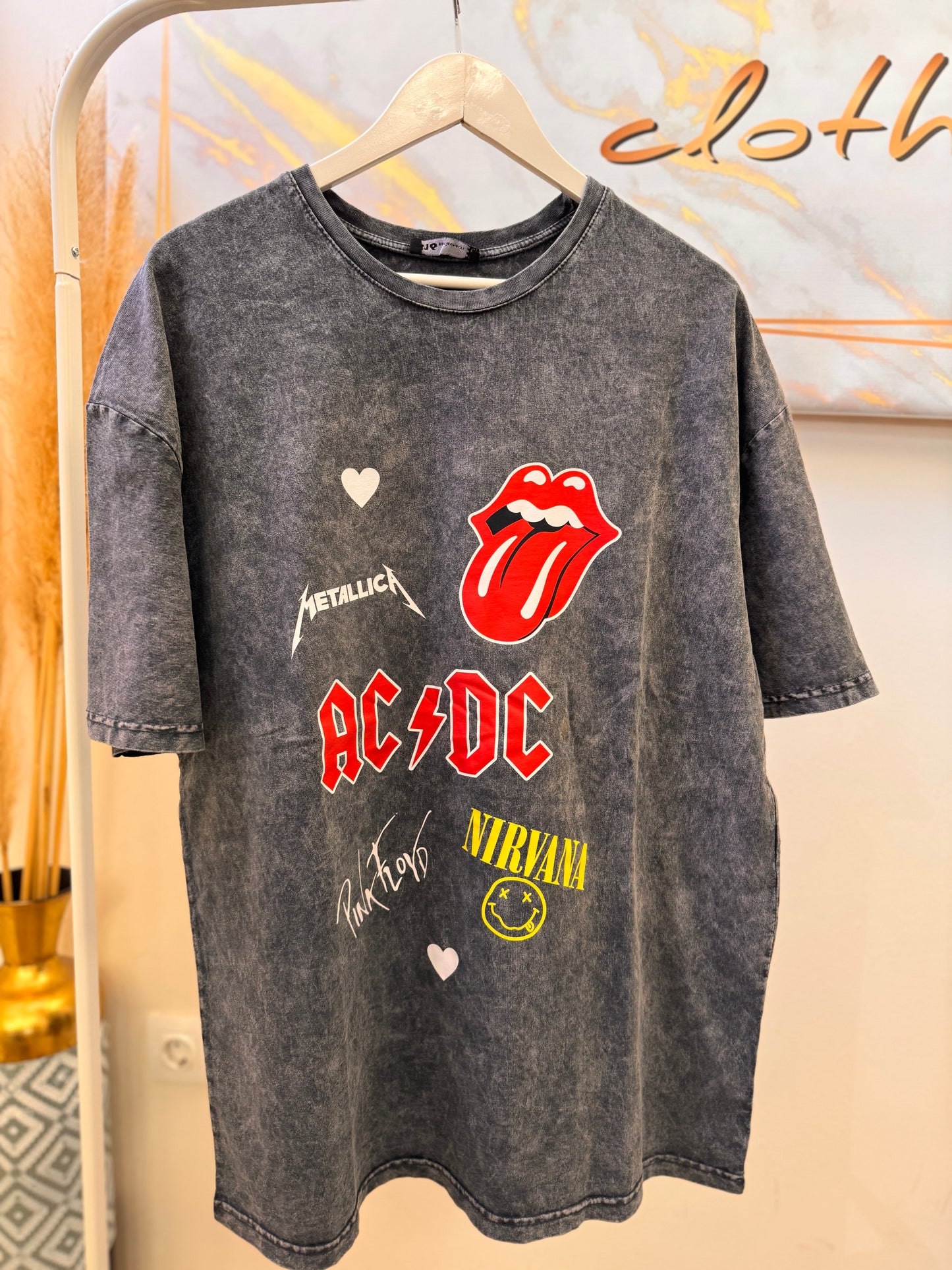 AC - DC Dark Grey Oversized T-shirt