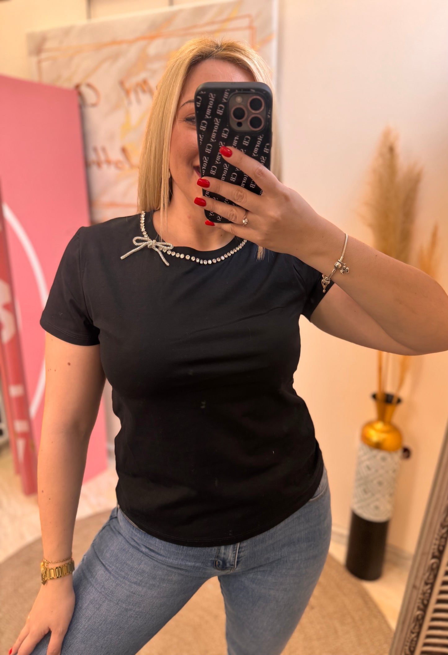 Strass Necklace T-shirt