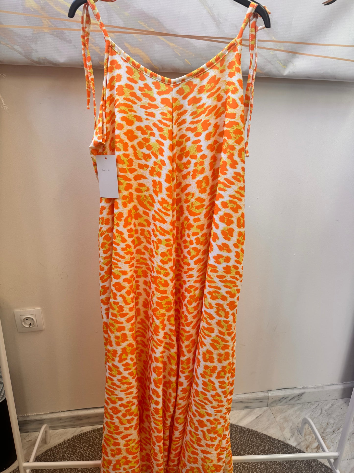Neon Leopard Jumpsuit Orange