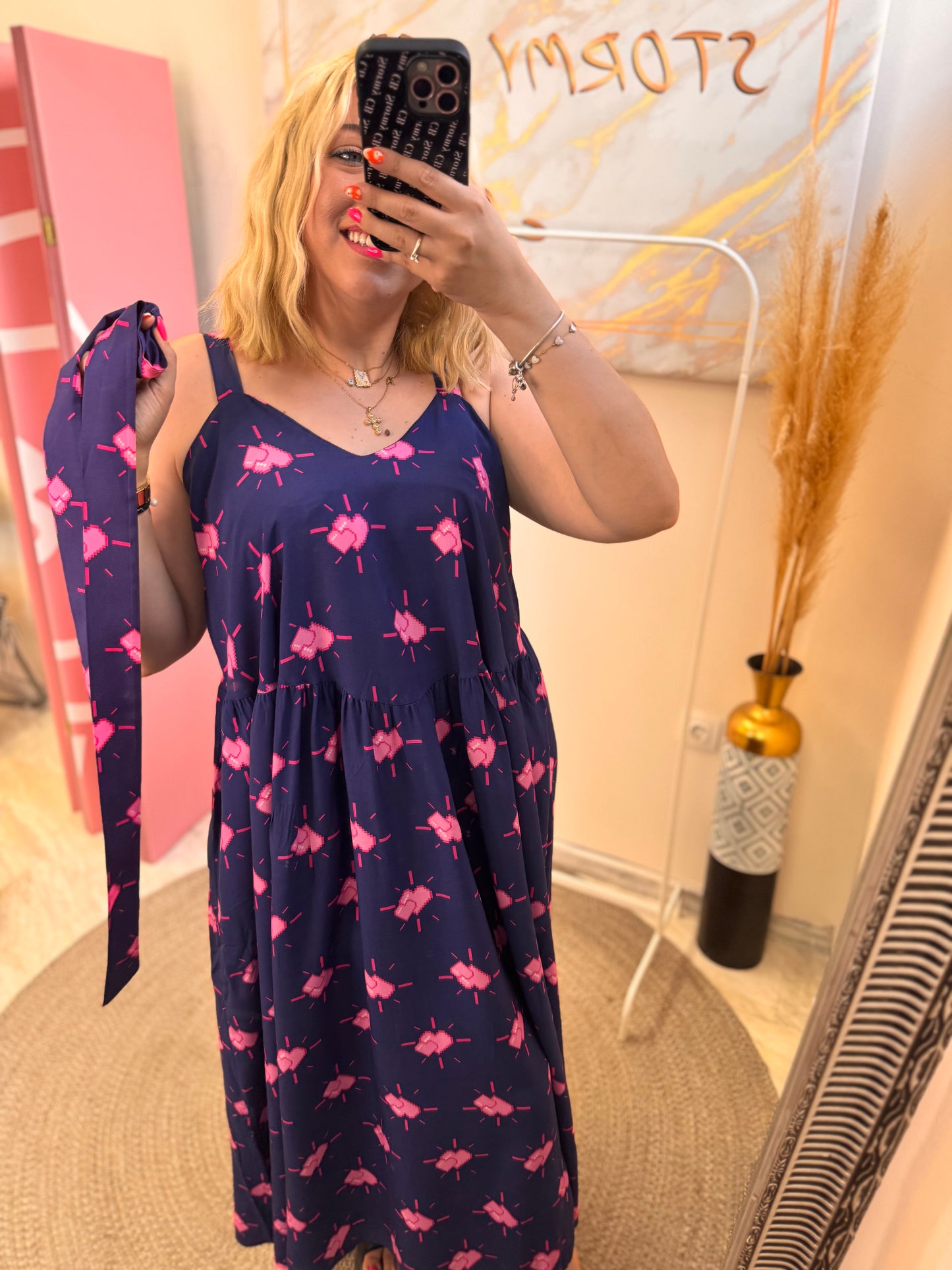Pixel Heart MIDI Dress