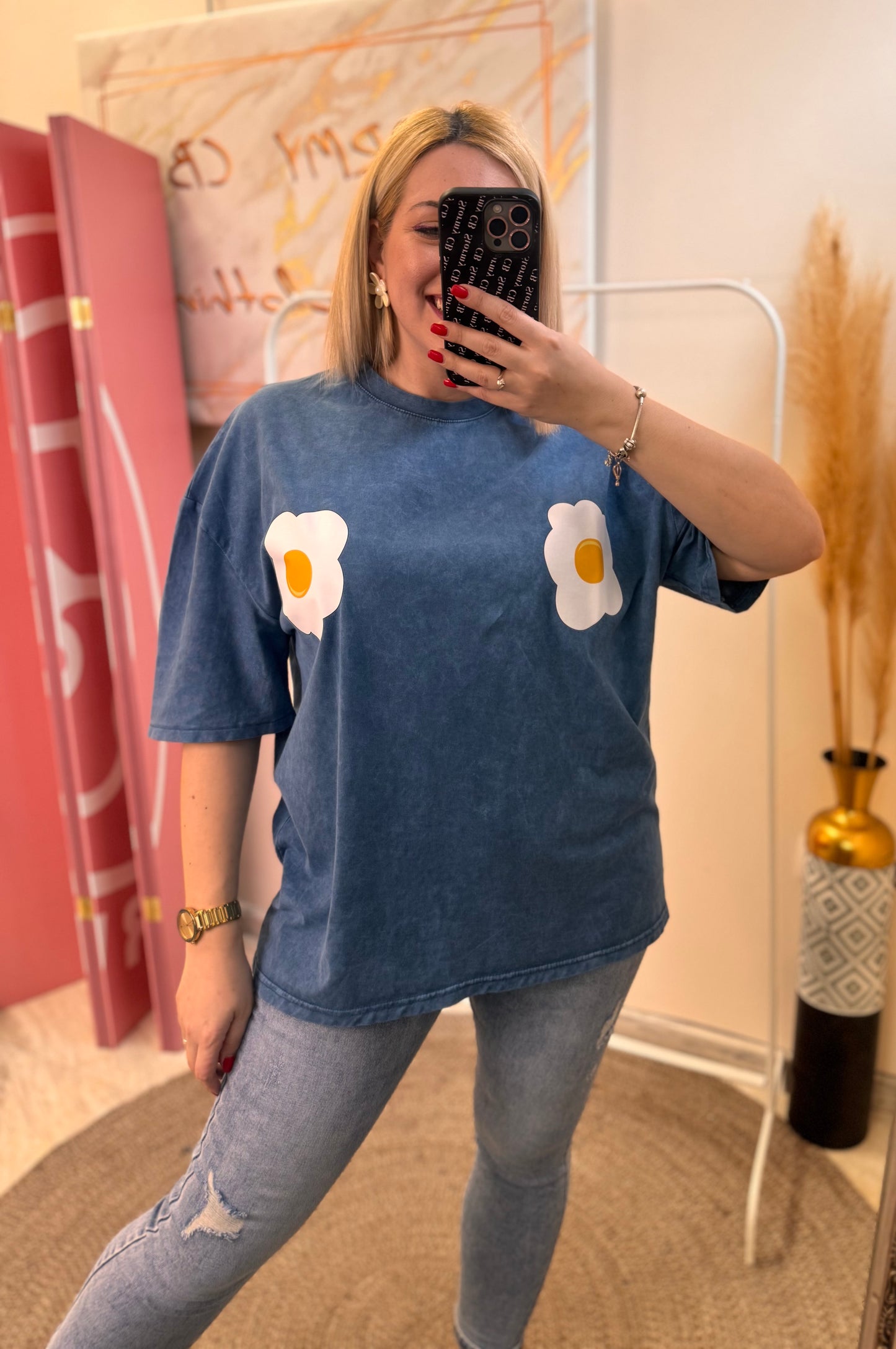Eggs 🍳 Blue Oversized T-shirt
