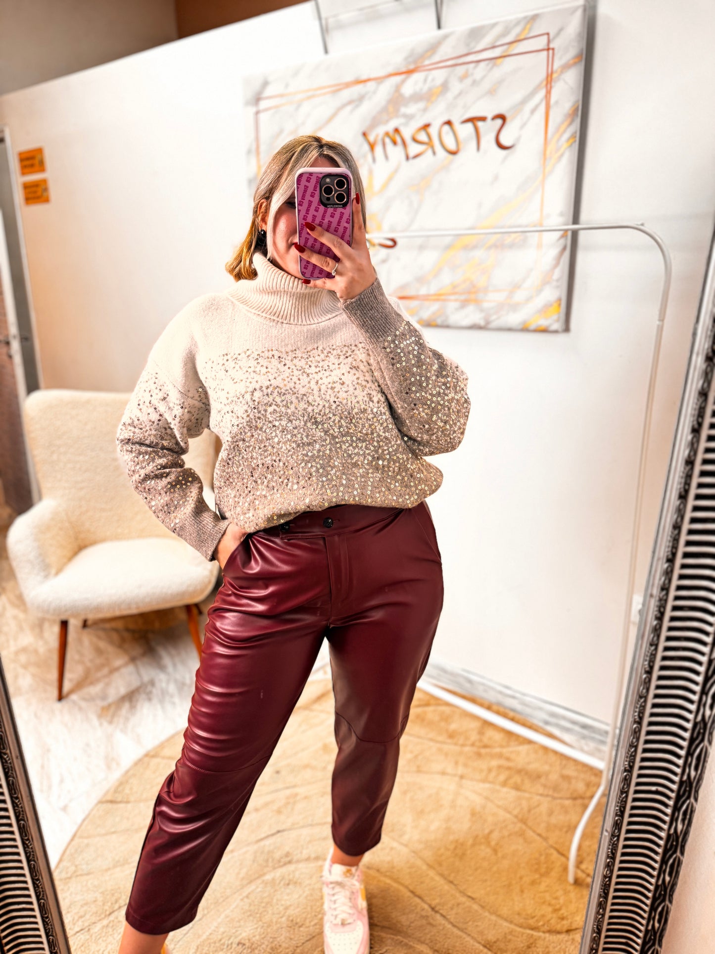 Δερματίνη 3/4 Μπορντό