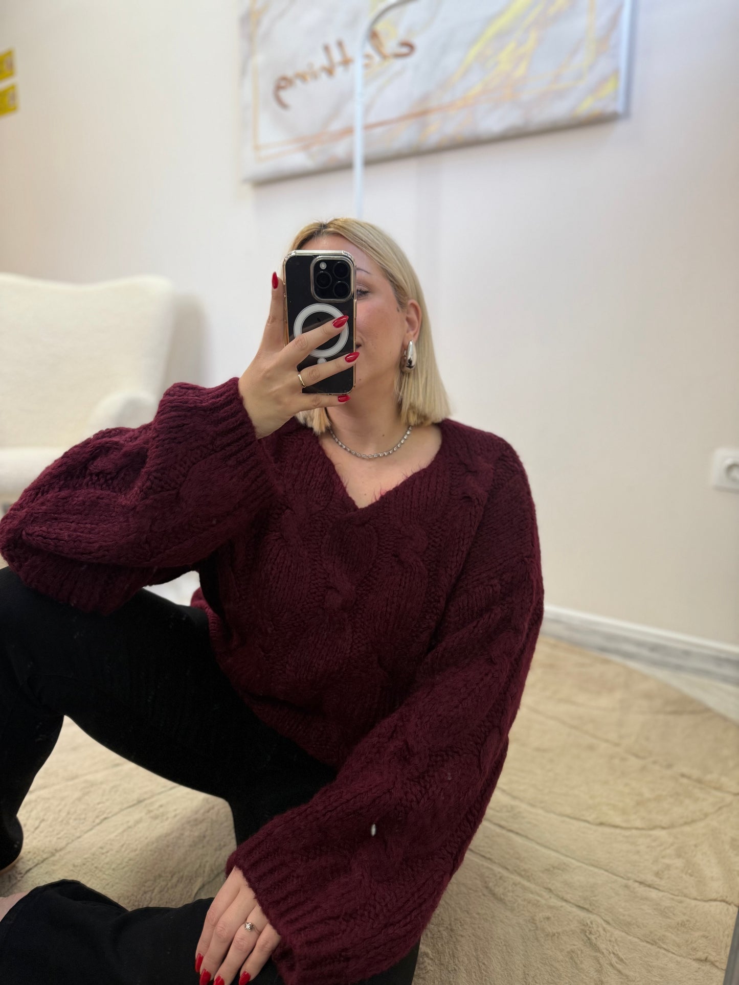 Jenny Oversized Knit Bordaux