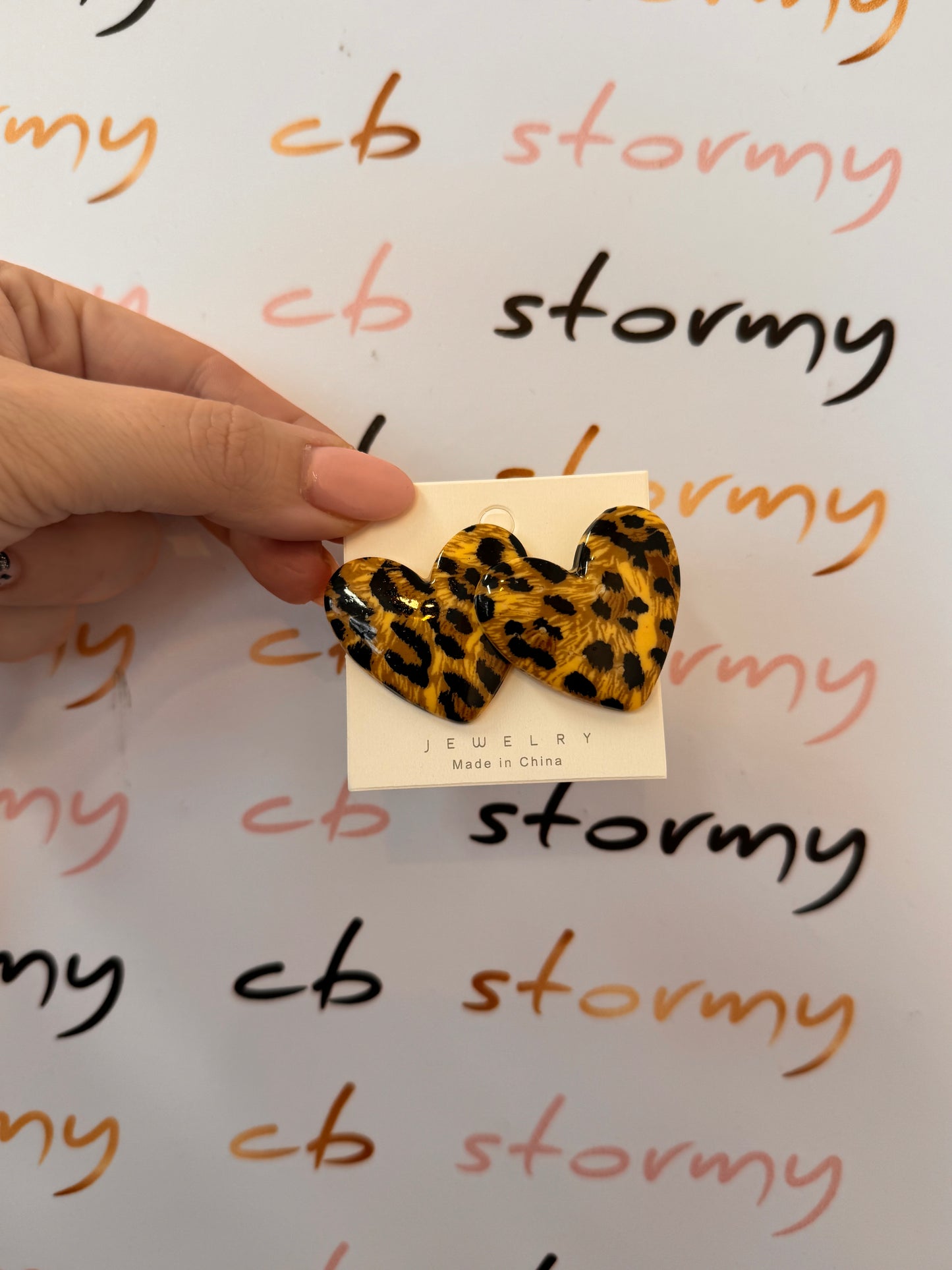Leopard Heart Earrings