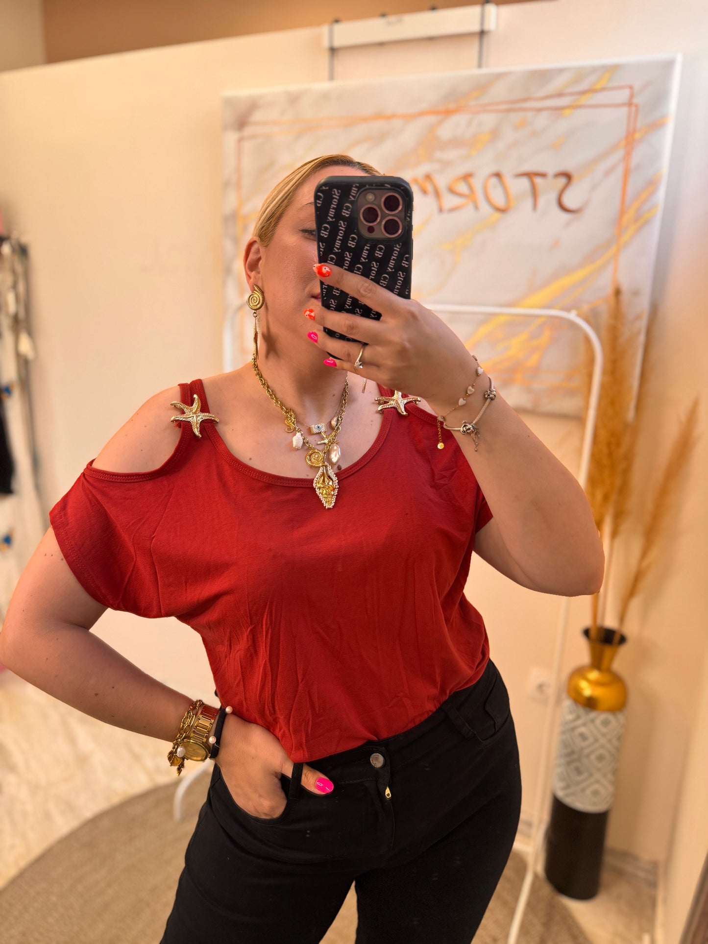 Metallic Star Top