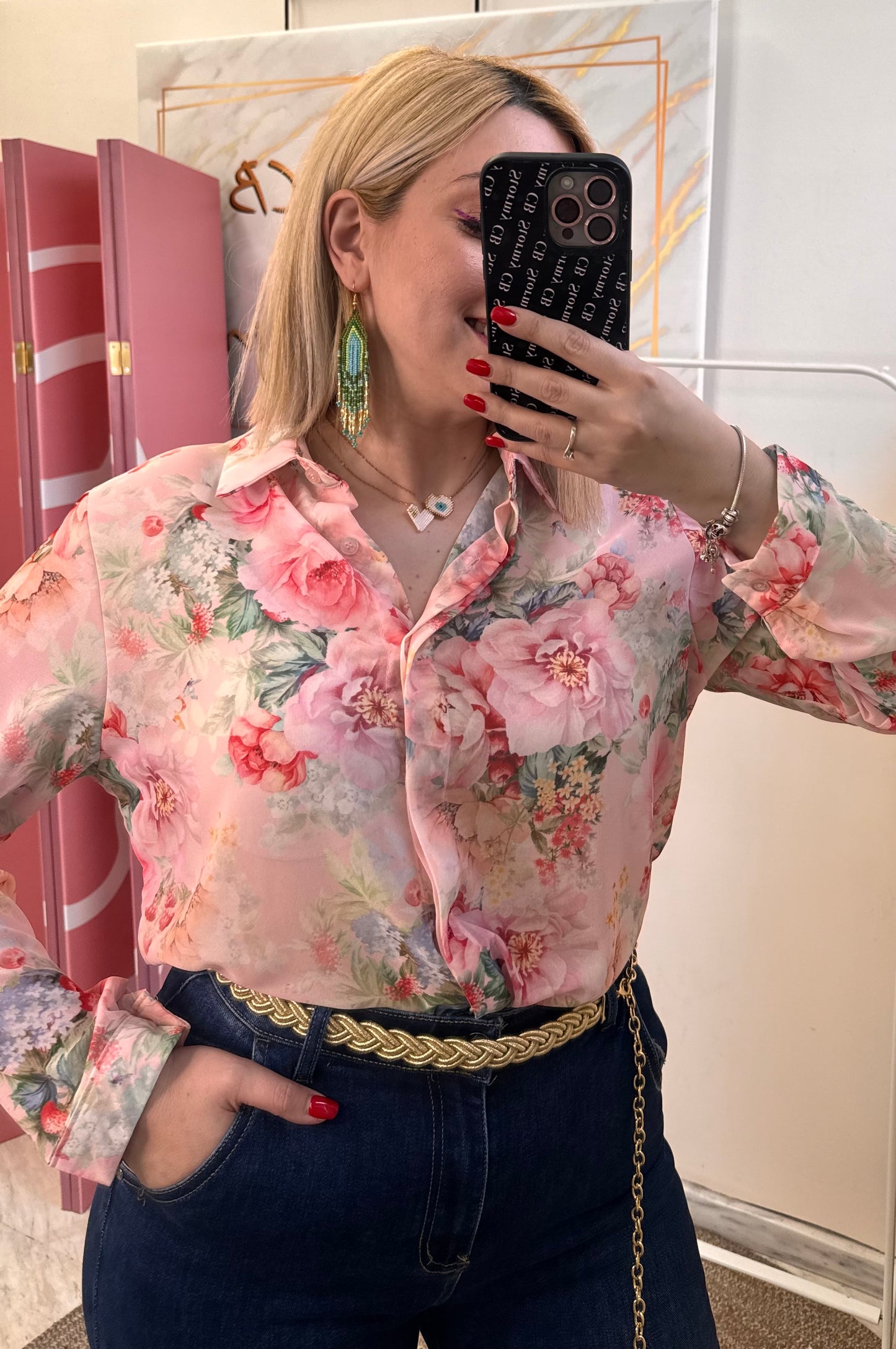 Pink Flower Shirt
