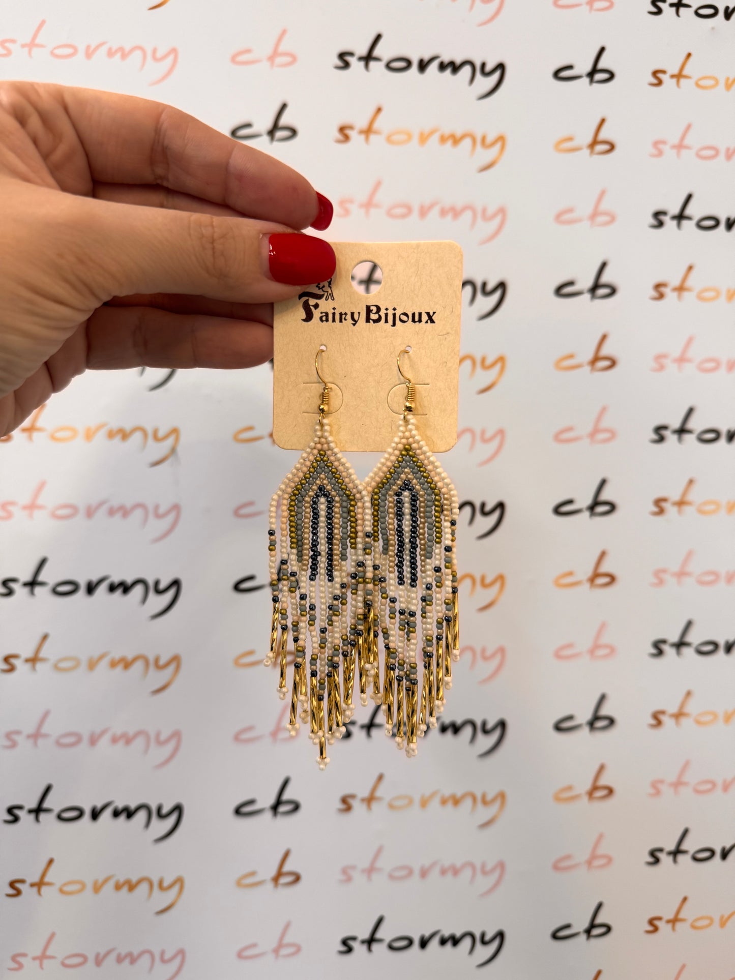 Boho Earrings Beige