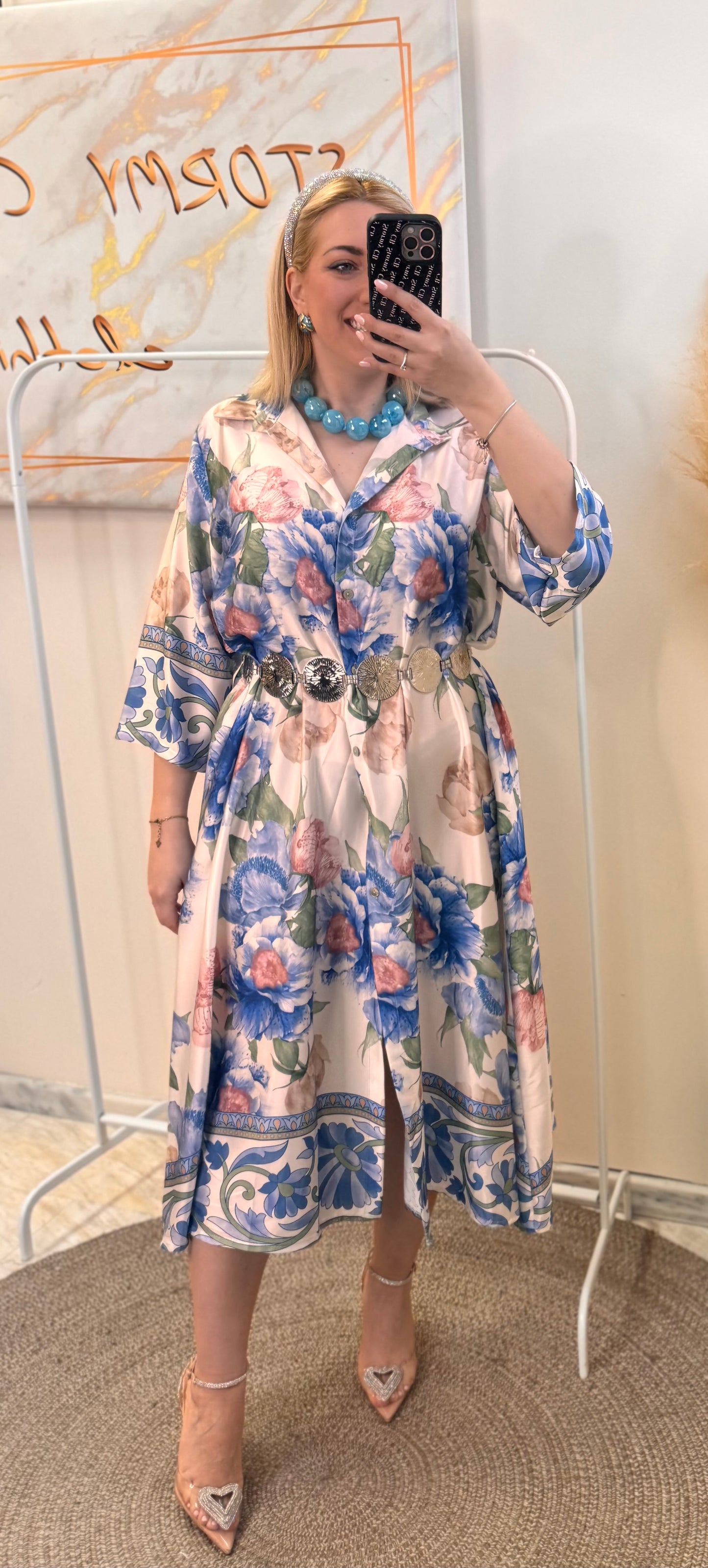 Olivia Semizie Dress Blue