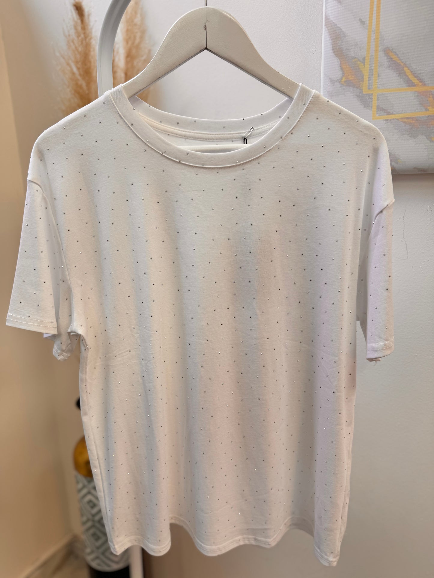 White Allover Strass T-shirt