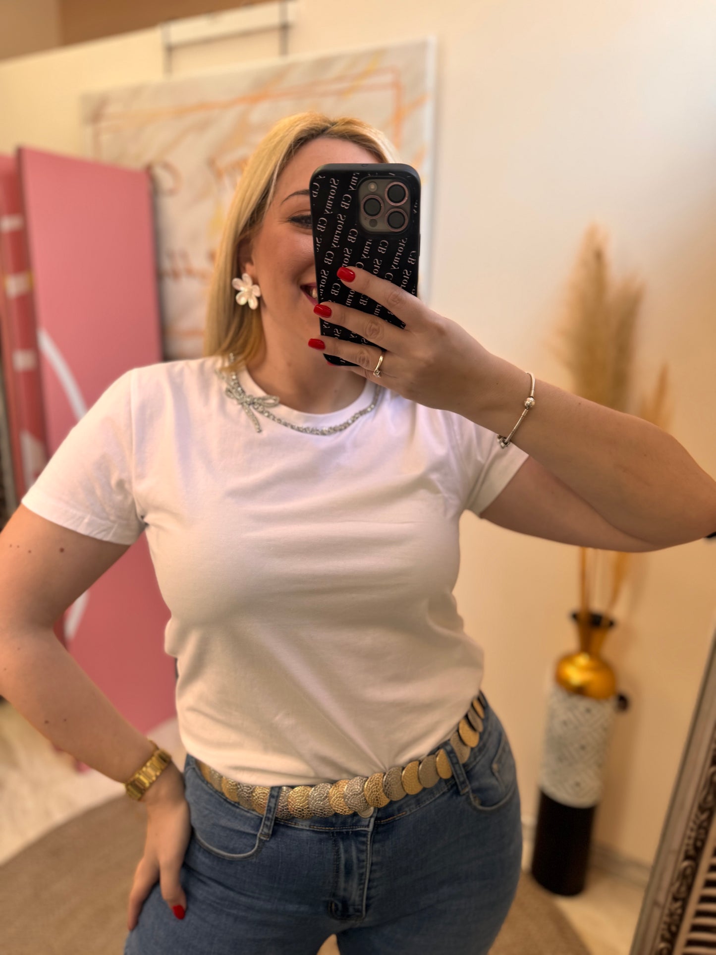 Strass Necklace T-shirt