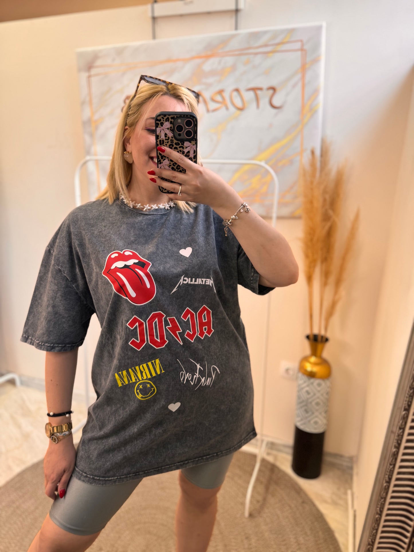 AC - DC Dark Grey Oversized T-shirt