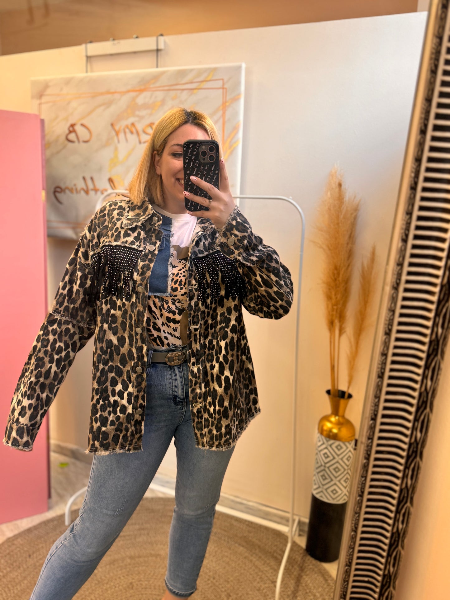 Leopard Jean Jacket