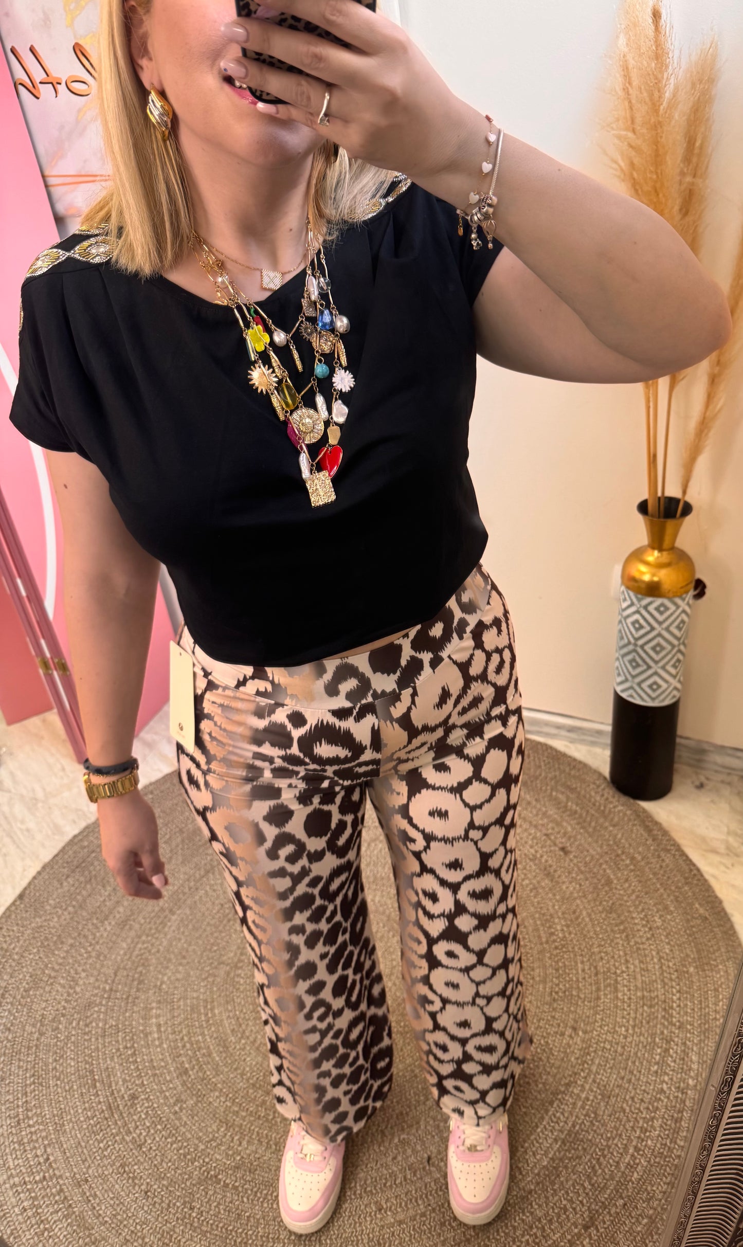 Leopard 🐆 gold elastic pant