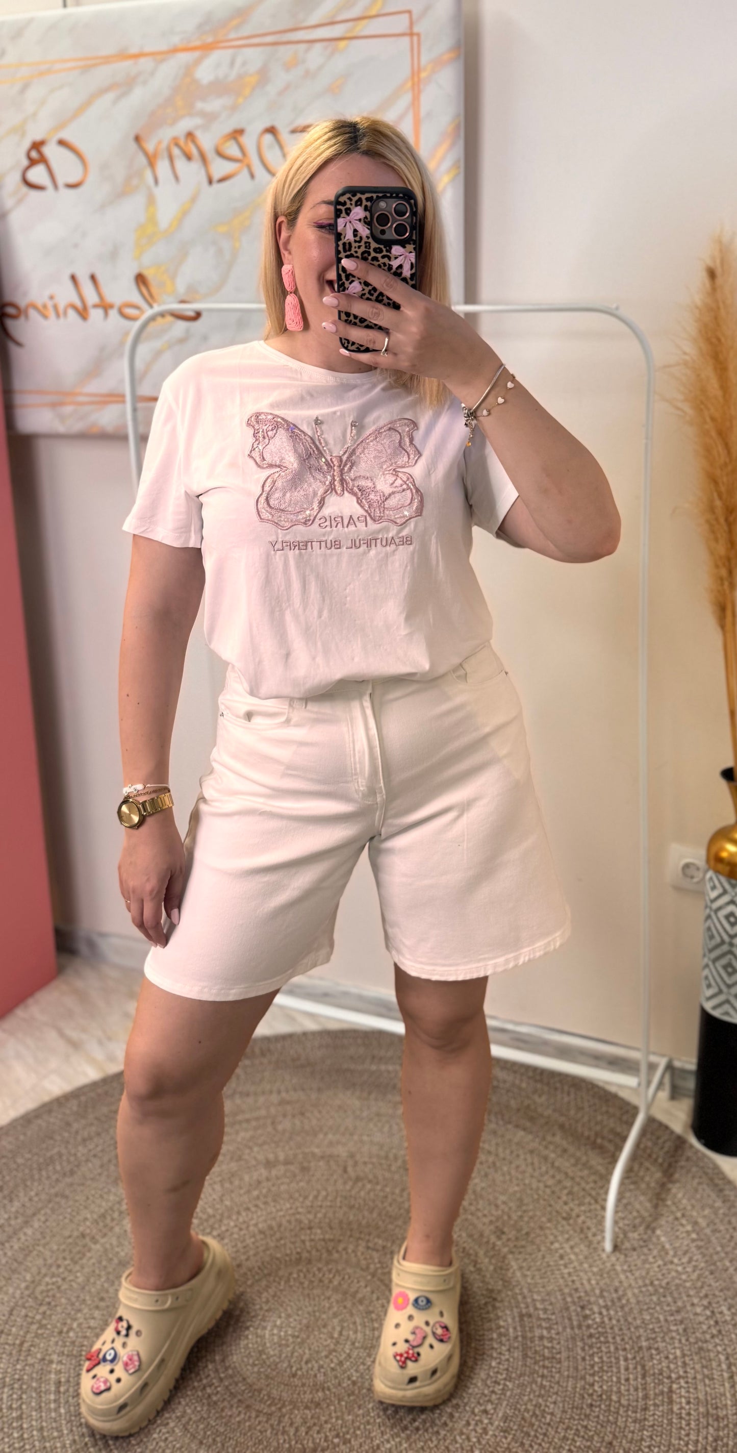 WIDE LEG WHITE VERMUDA