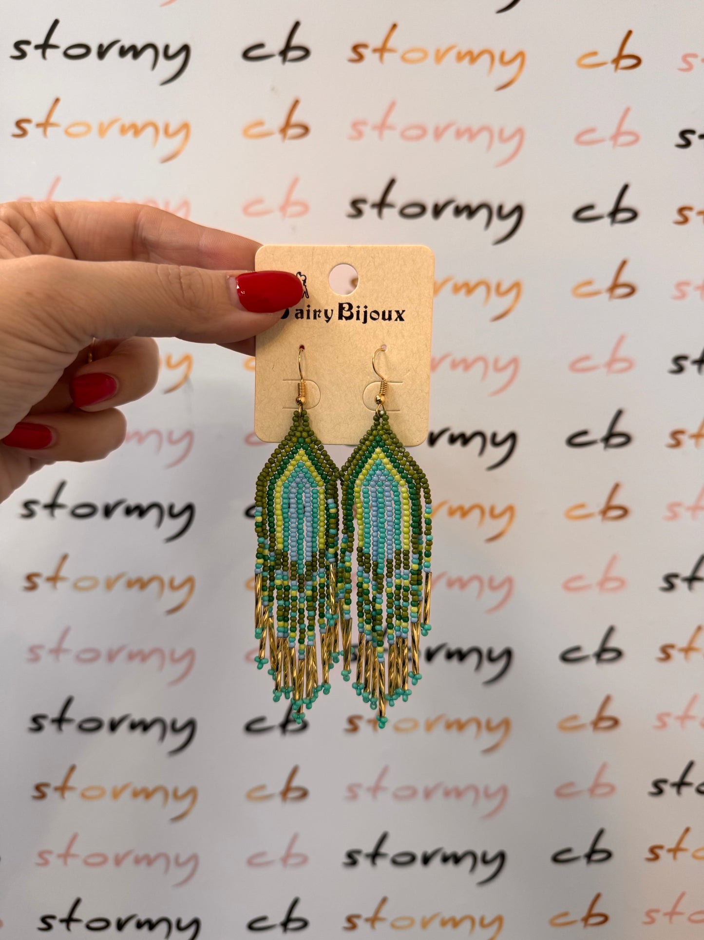 Boho Earrings Green