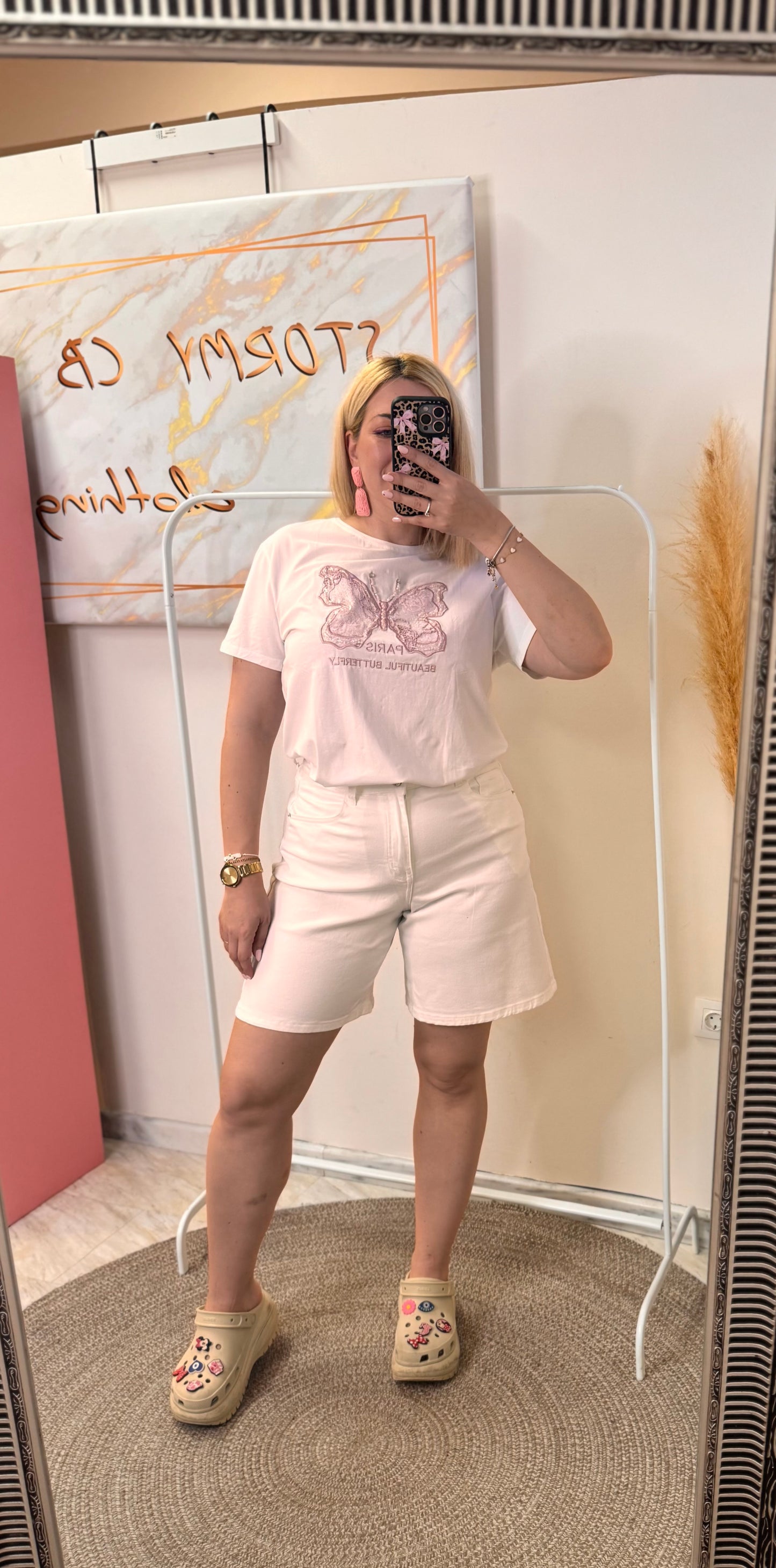 WIDE LEG WHITE VERMUDA