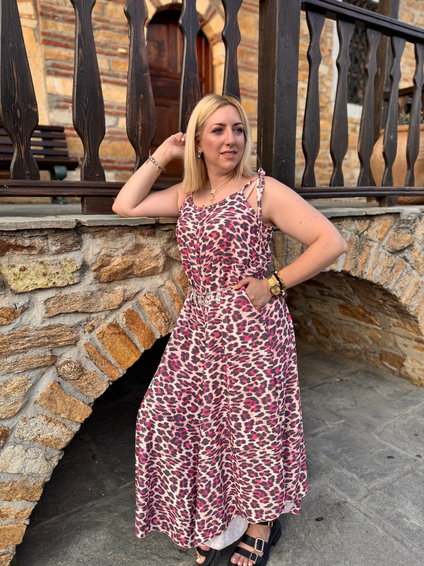 Neon Leopard Jumpsuit Pink