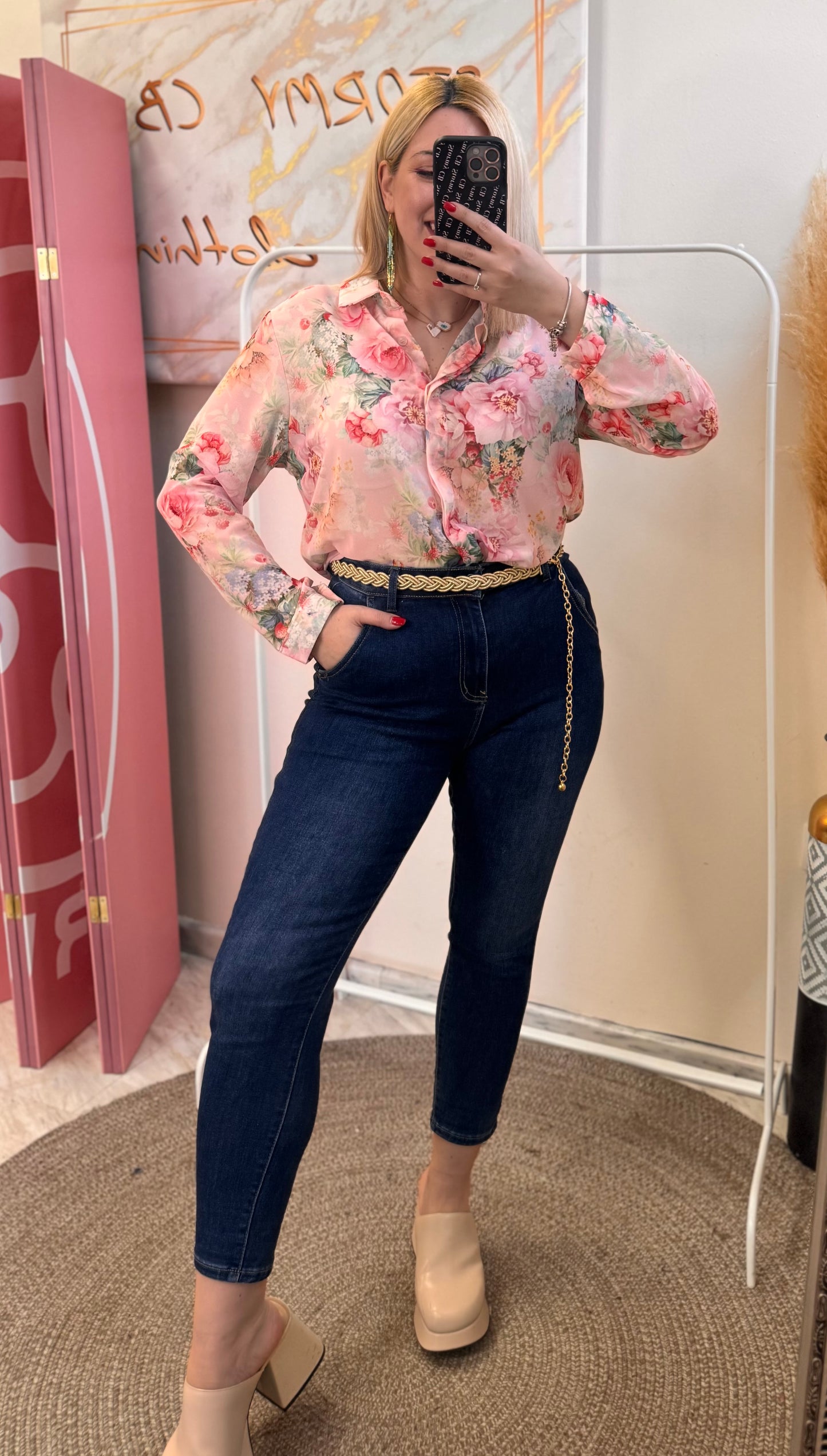 Pink Flower Shirt