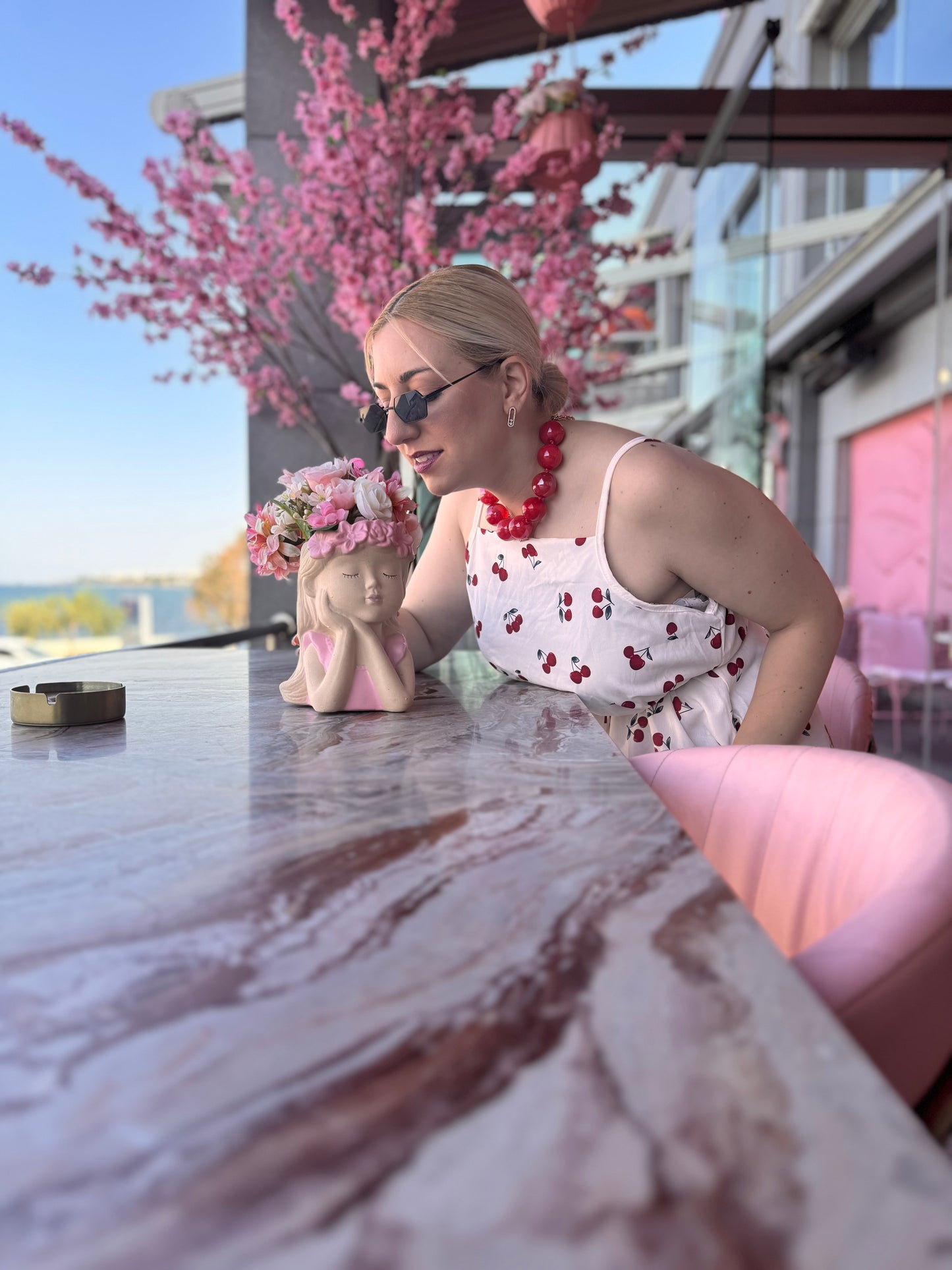 Cherry 🍒 white maxi dress