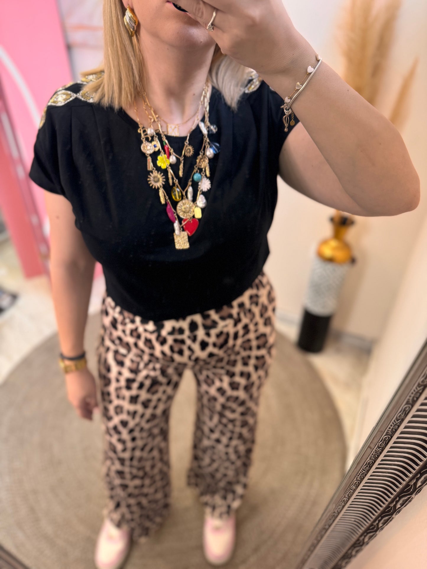 Leopard 🐆 beige elastic pant