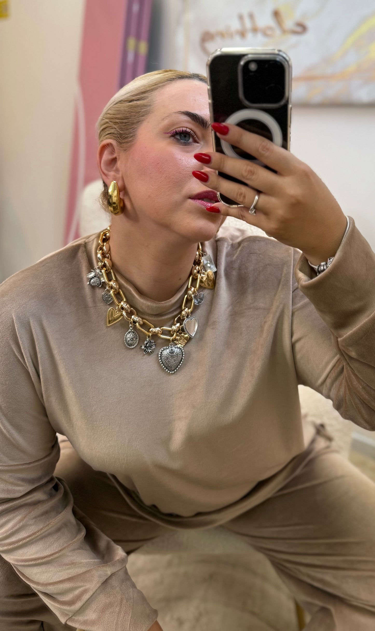Big Chain Heart Gold-Silver