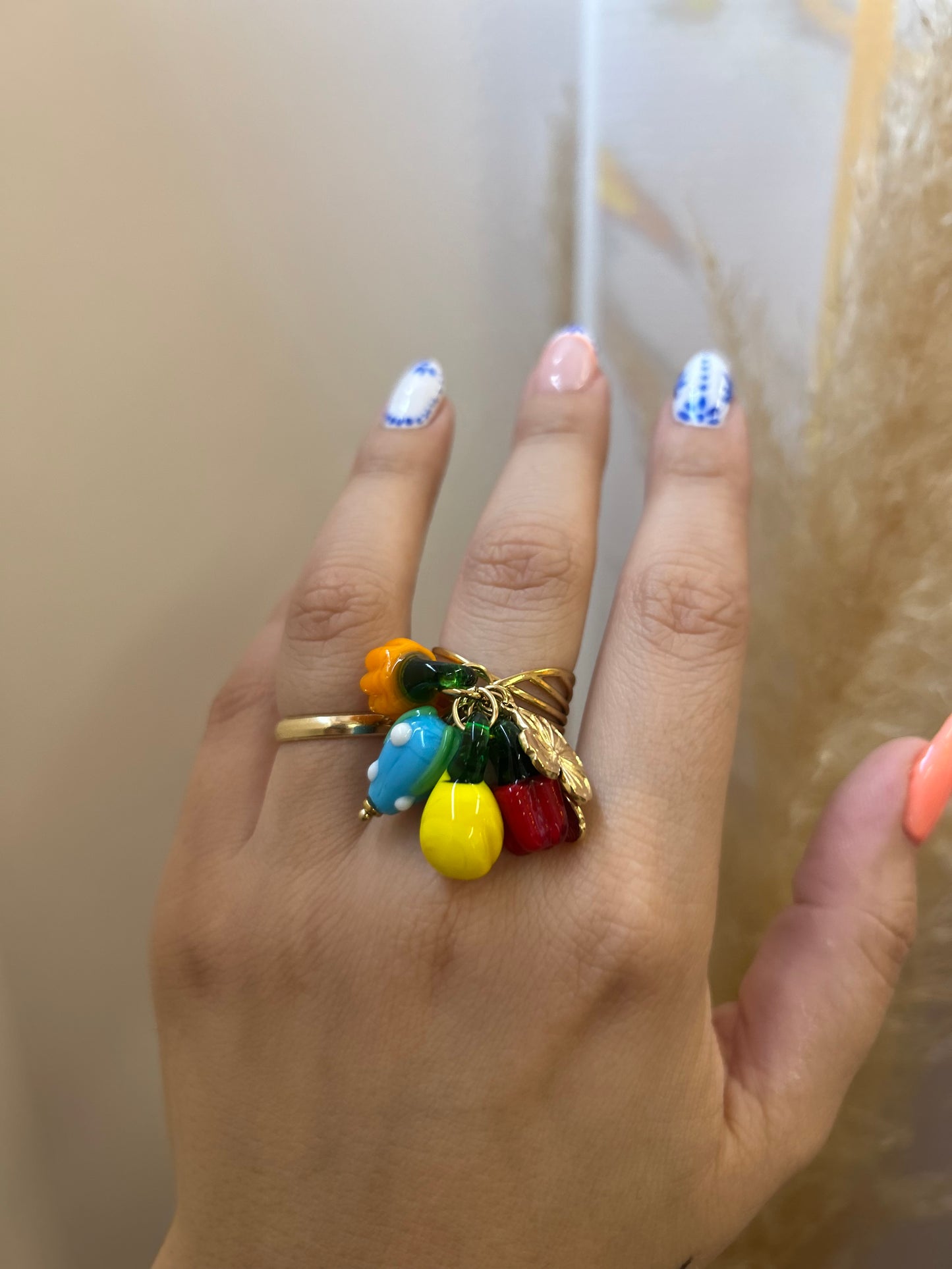 Multi Fruits Ring Gold