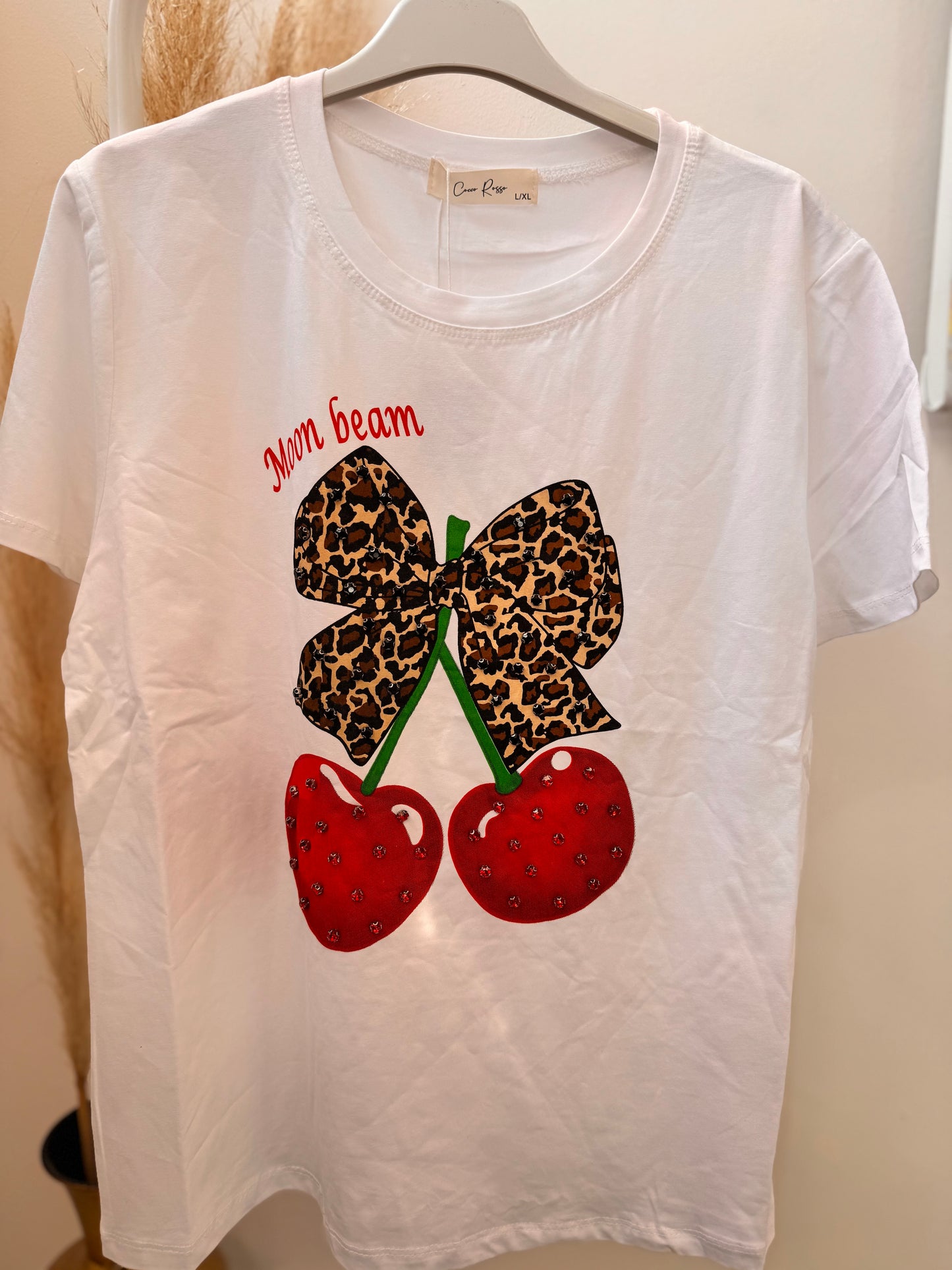 Cherry and Leopard Bow T-Shirt