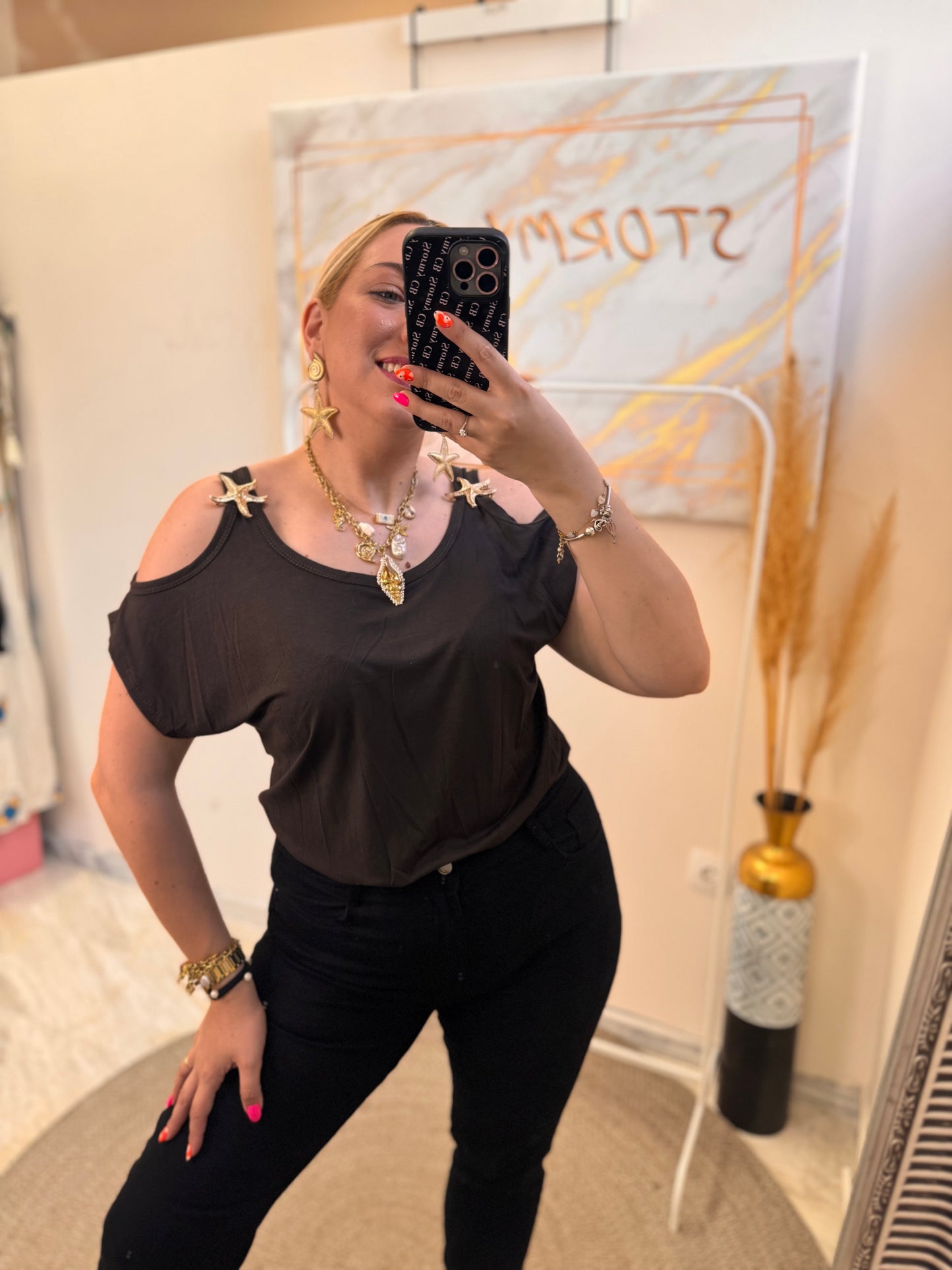 Metallic Star Top