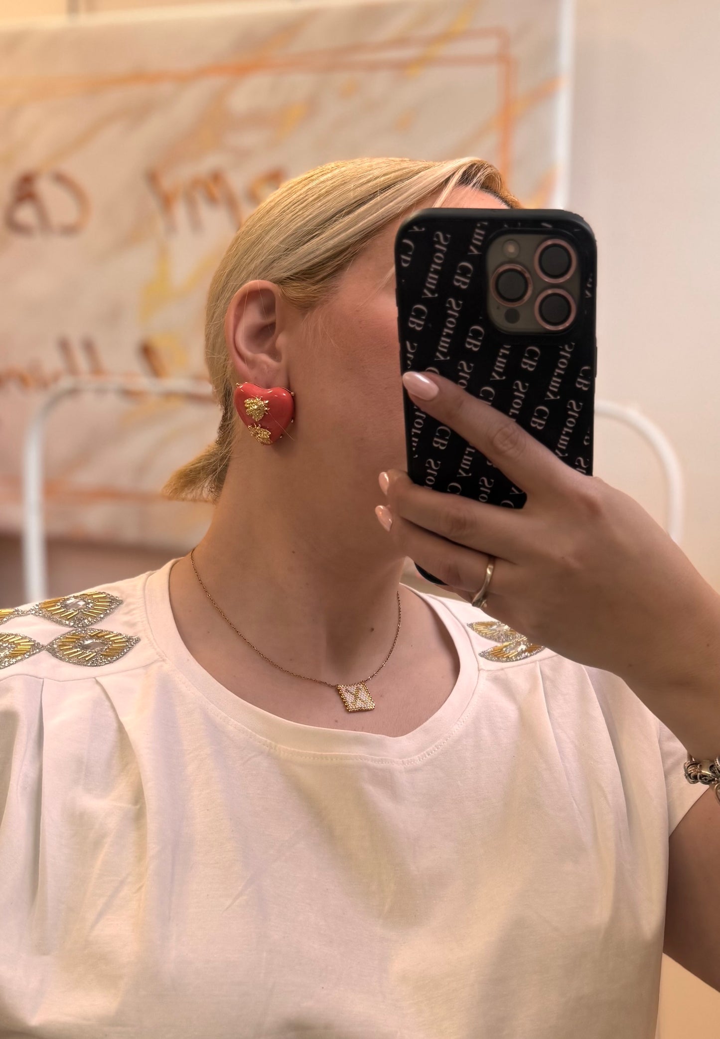 Hearts & Bee 🐝 Earrings Orange