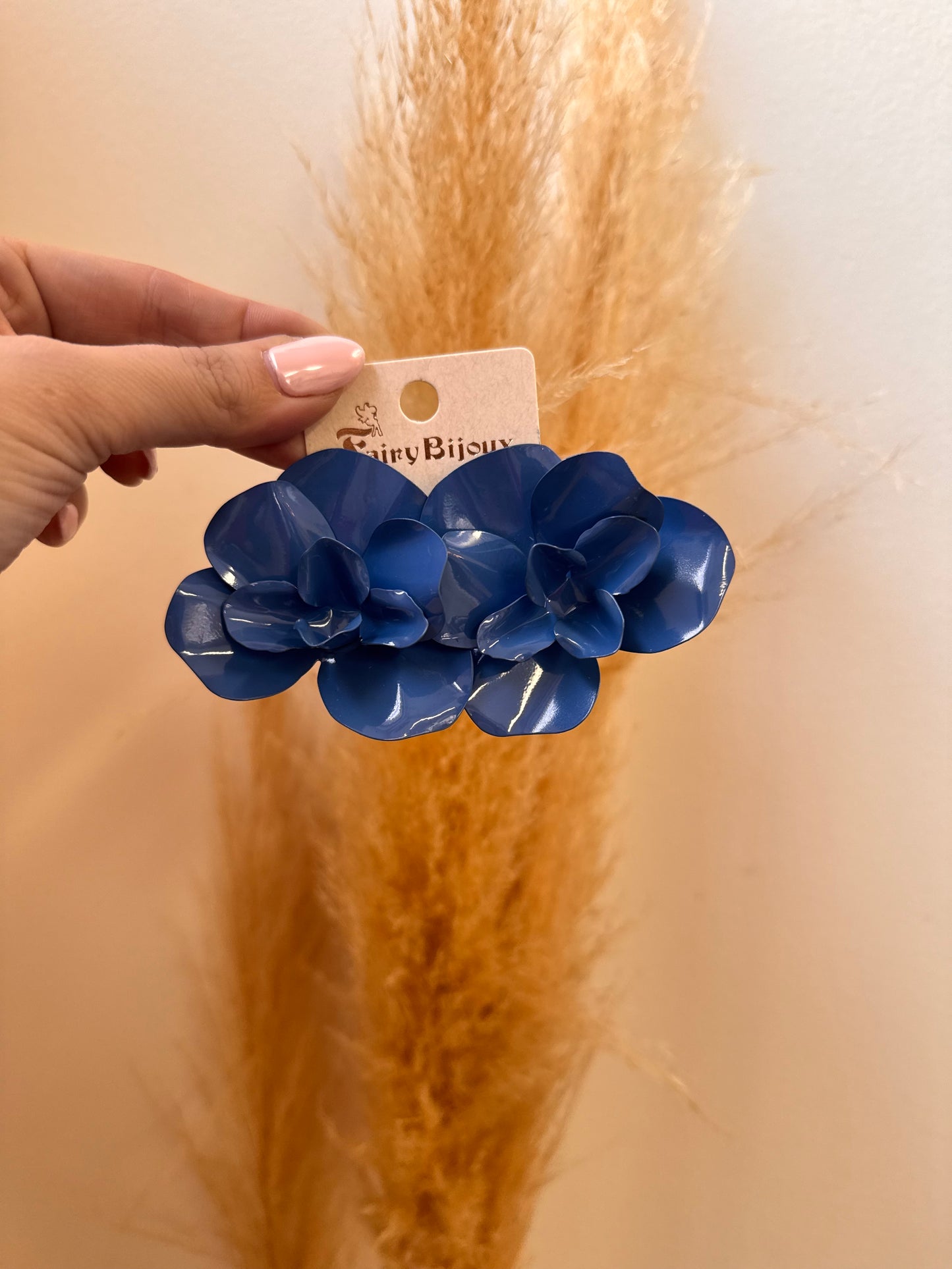 Flower Earrings Blue