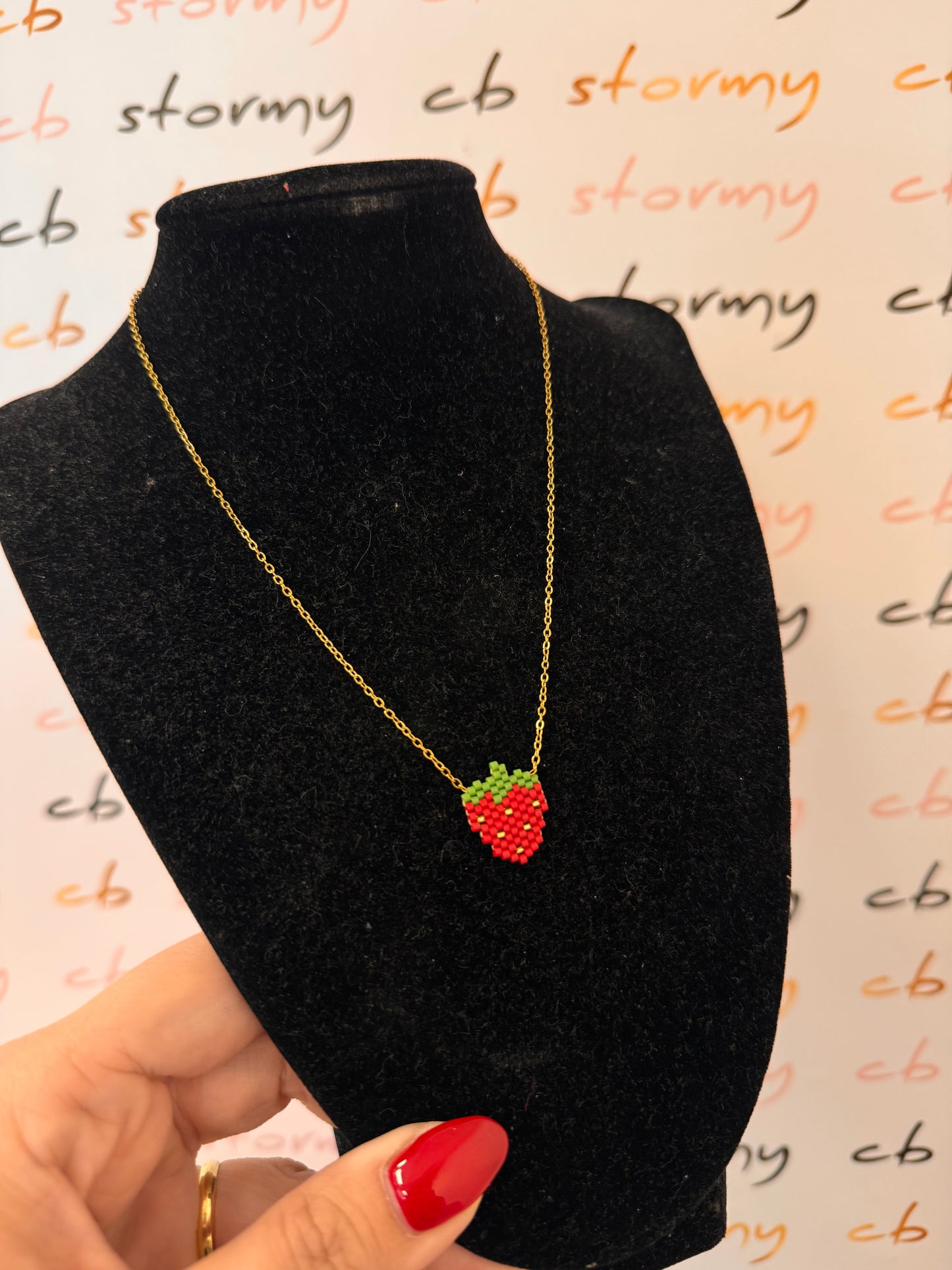 Strawberry 🍓 Miyuki Necklace