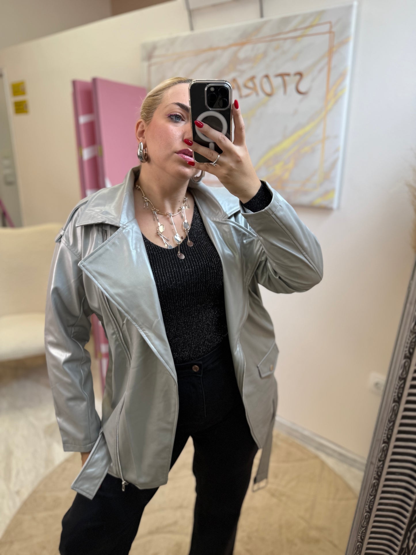 Δερματίνη Τζάκετ Oversized