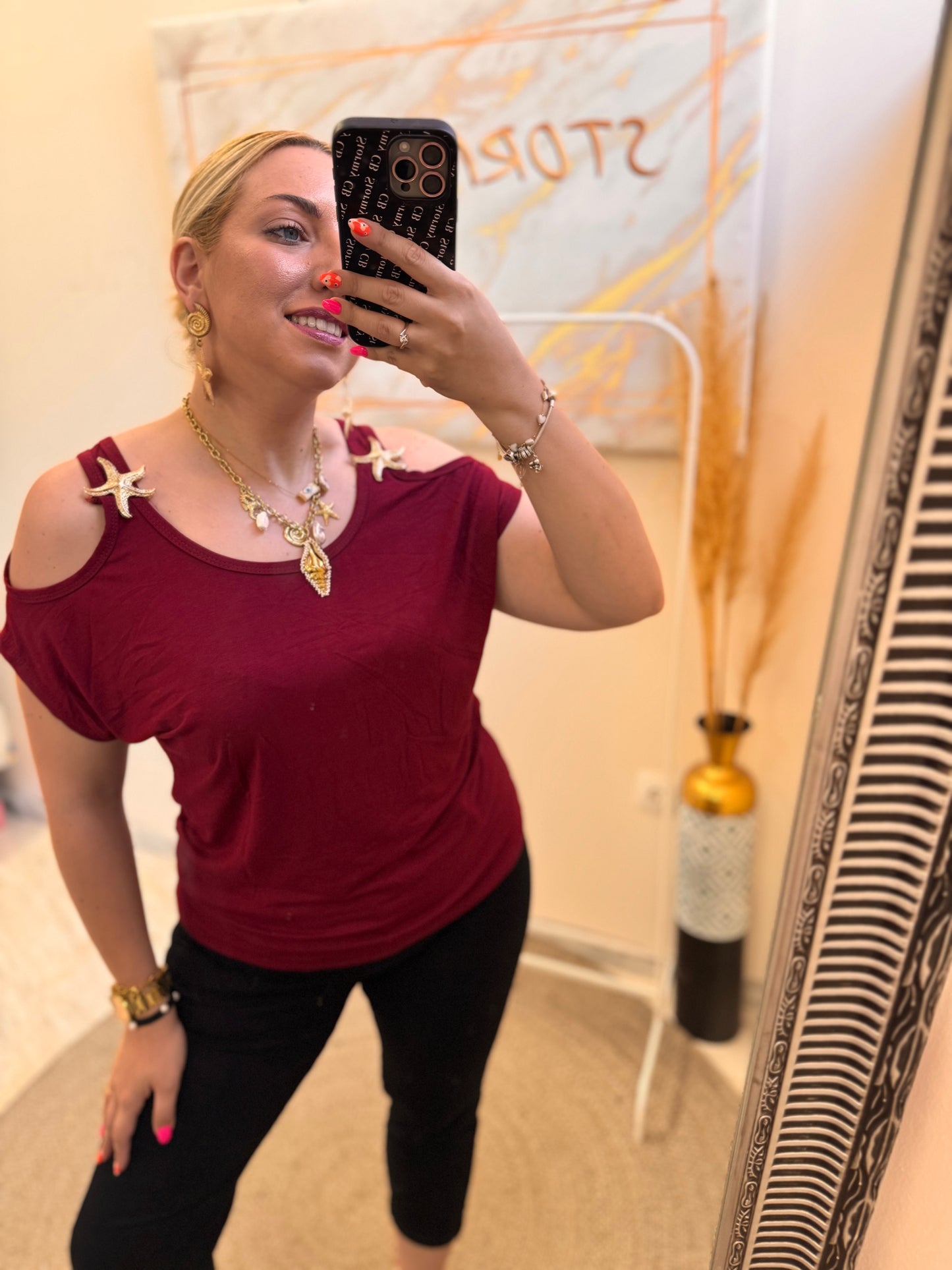 Metallic Star Top