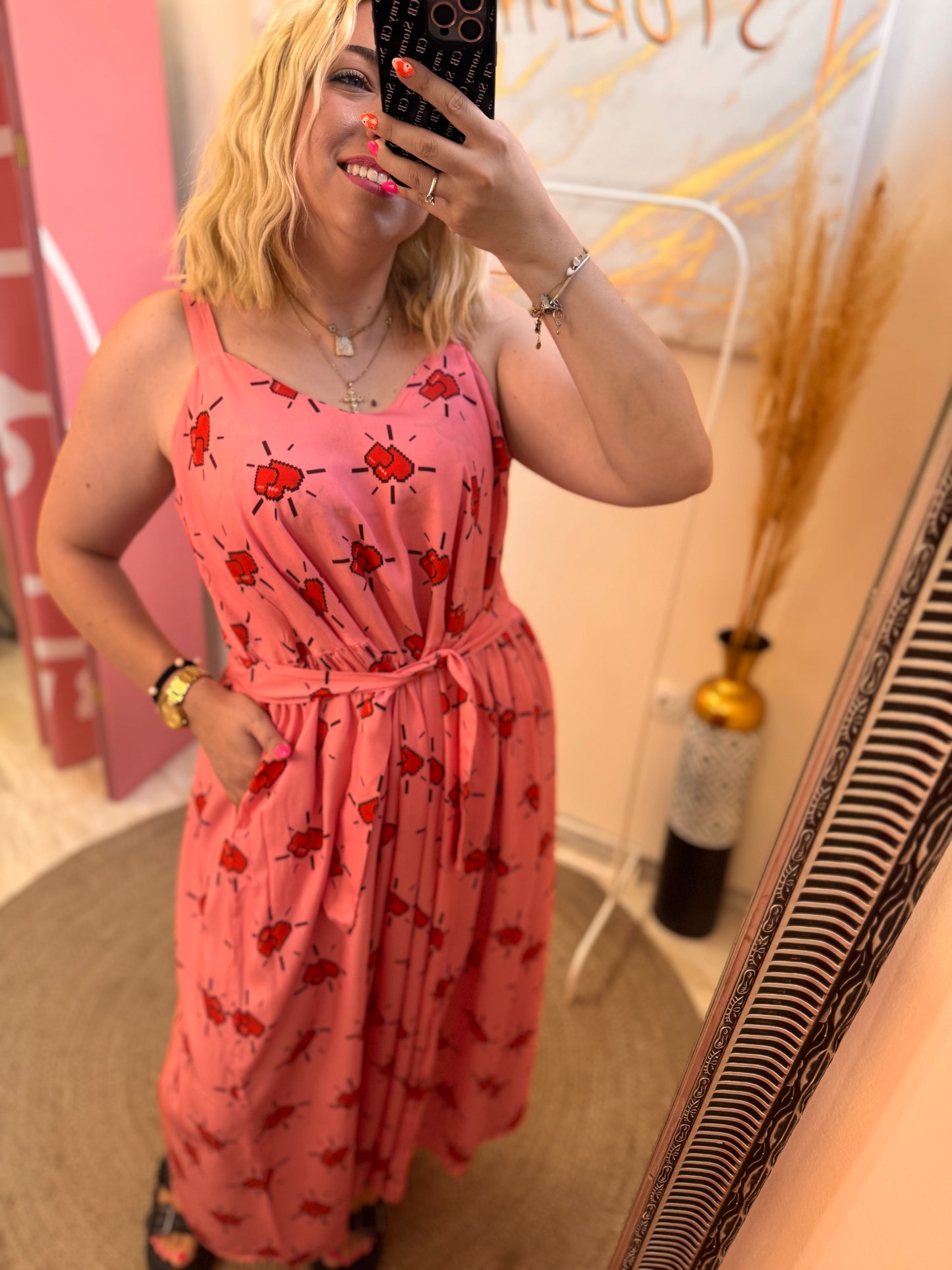 Pixel Heart MIDI Dress
