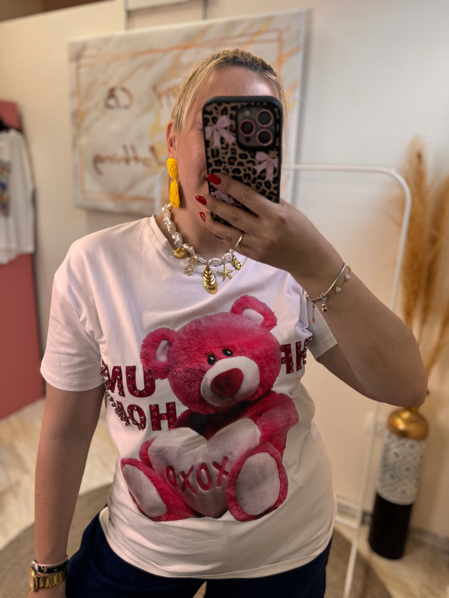 Pink Strass Bear T-shirt