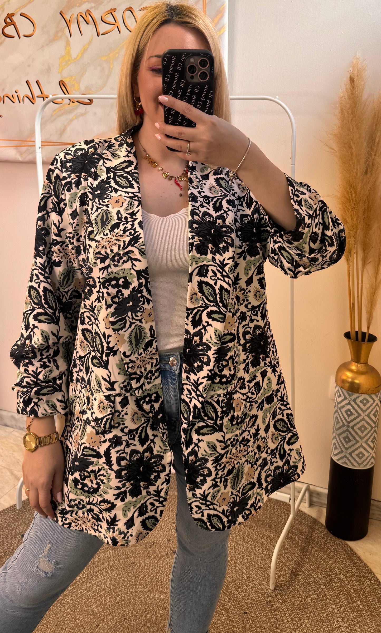 PLUS SIZE FLORAL ΣΑΚΑΚΙ