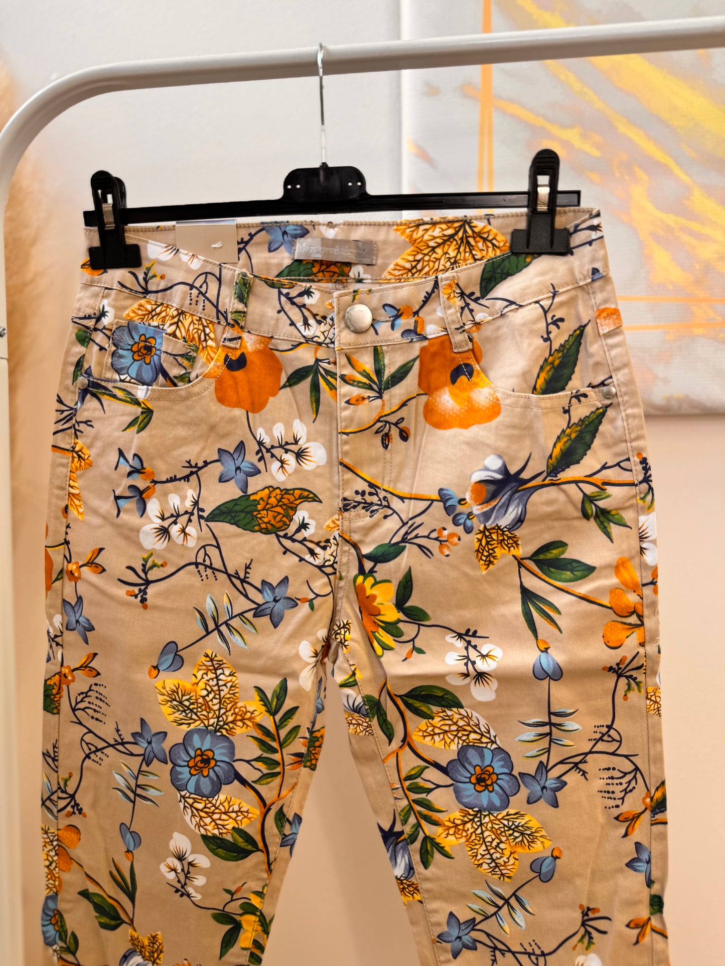 Floral Beige-Plus Size Pant