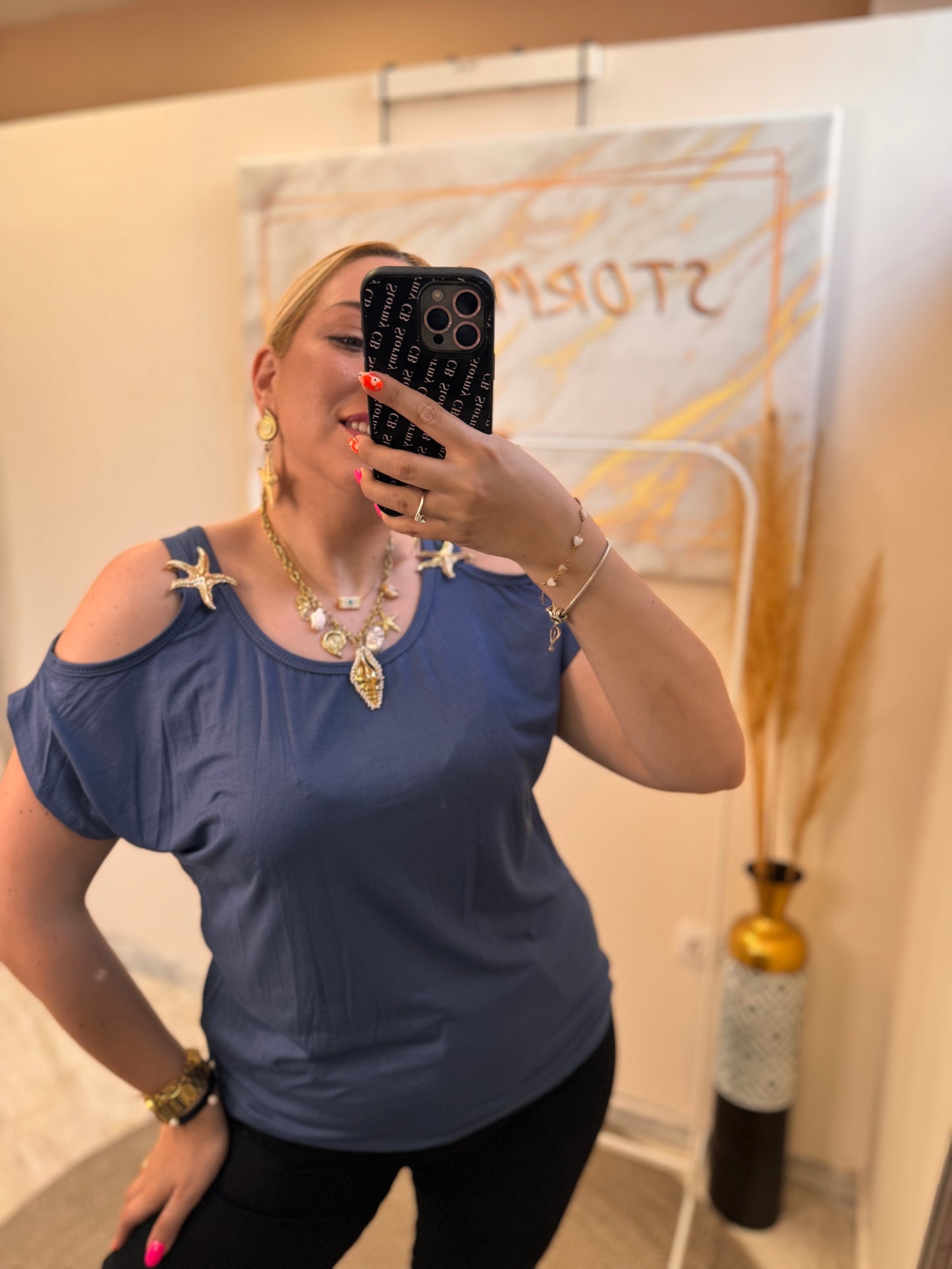 Metallic Star Top