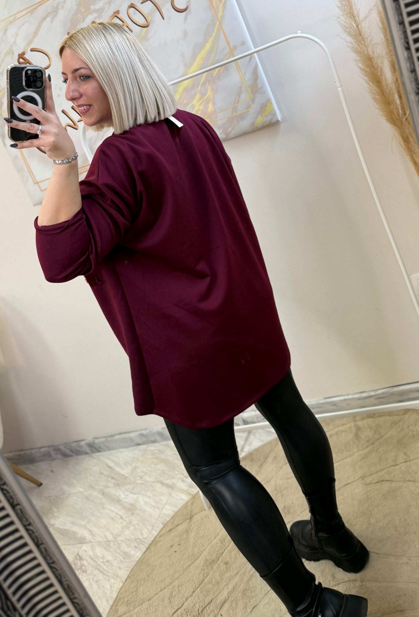 Oversized Bow Strass Shirt