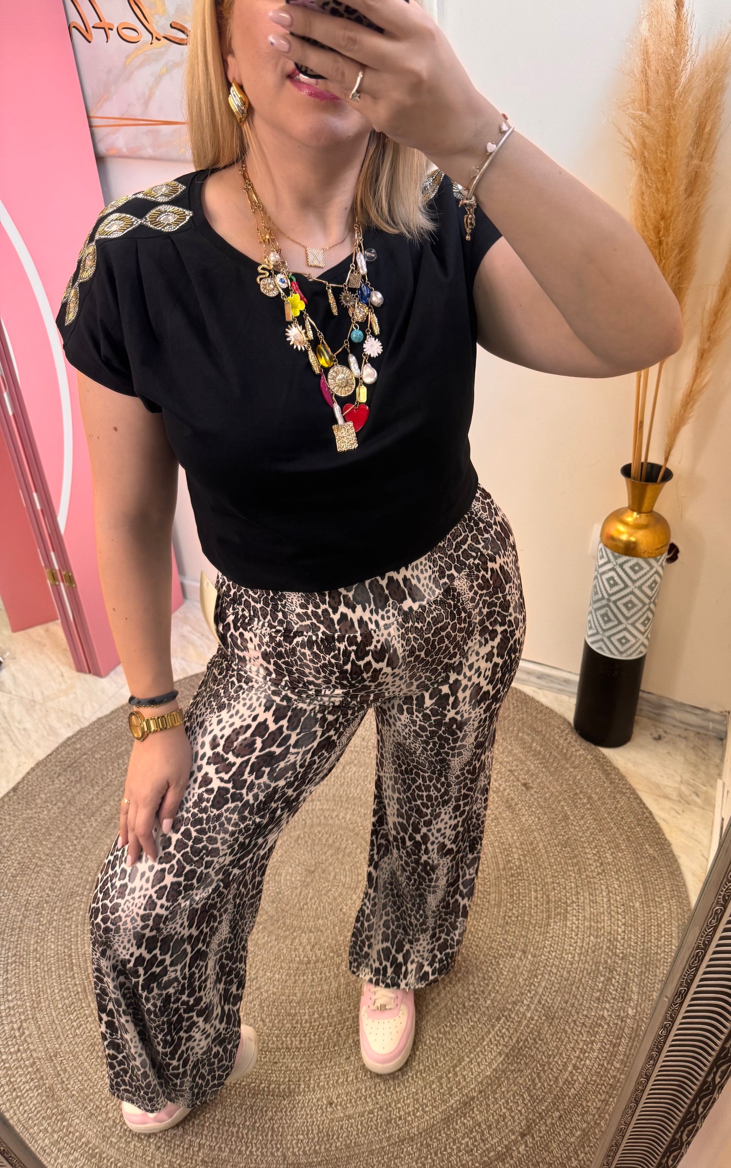 Leopard 🐆 brown elastic pant